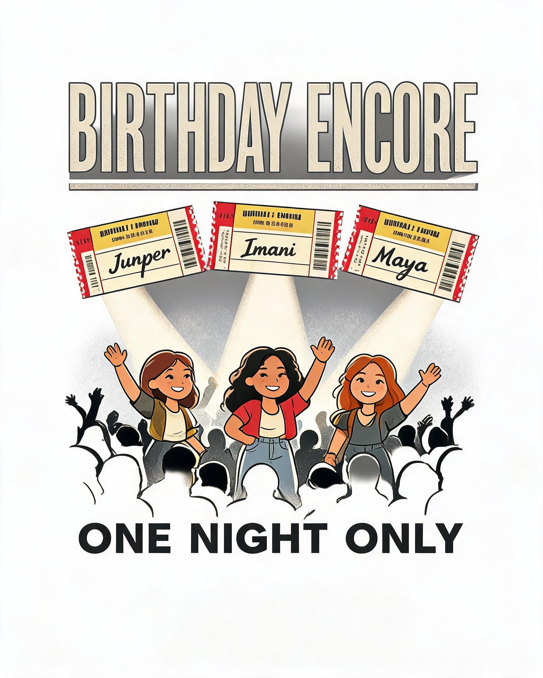 Birthday Encore Concert Matching Shirt for Three Friends
