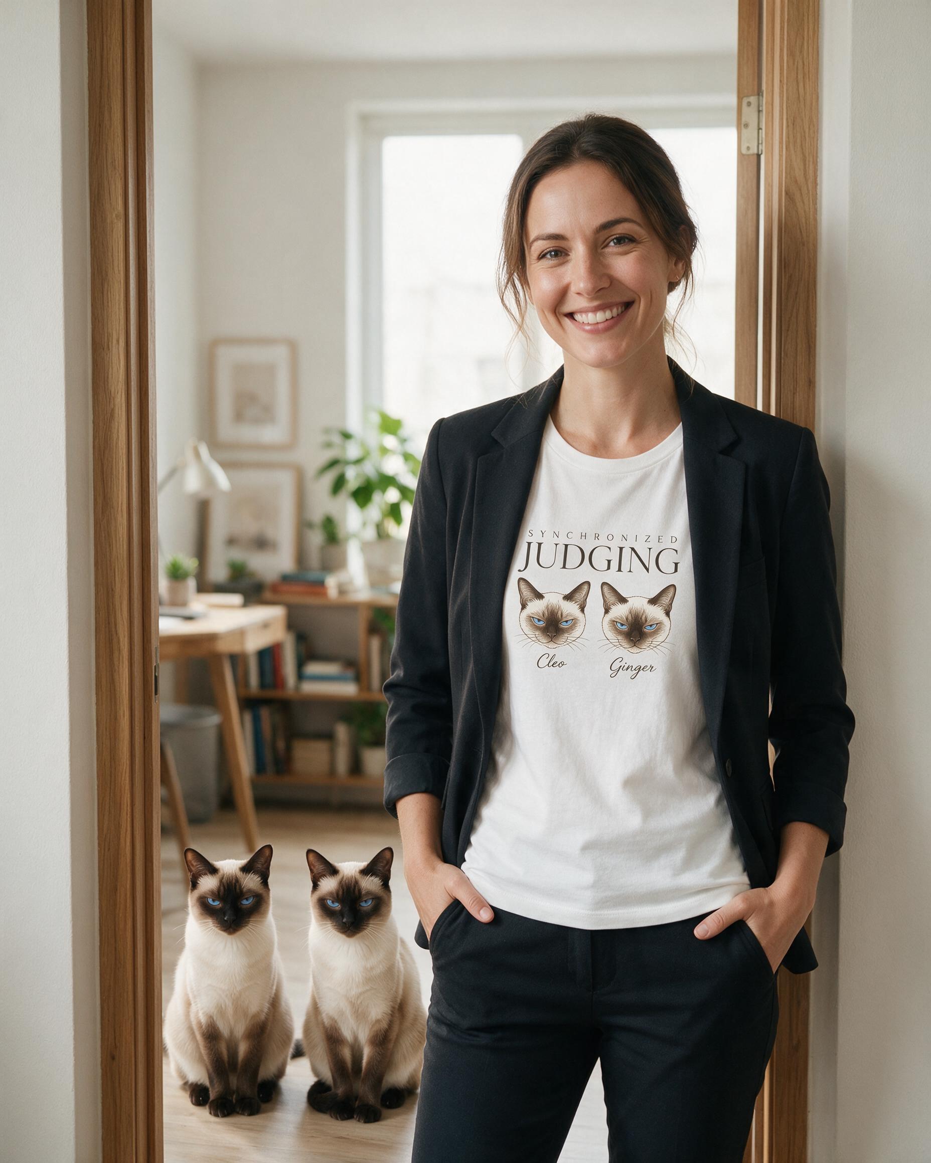 Synchronized Judging Personalized Two Siamese Shirt — White