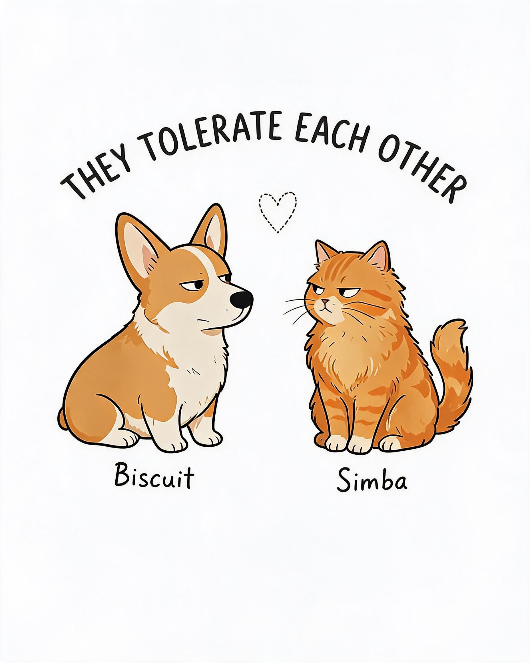 They Tolerate Each Other Personalized Dog And Cat Shirt