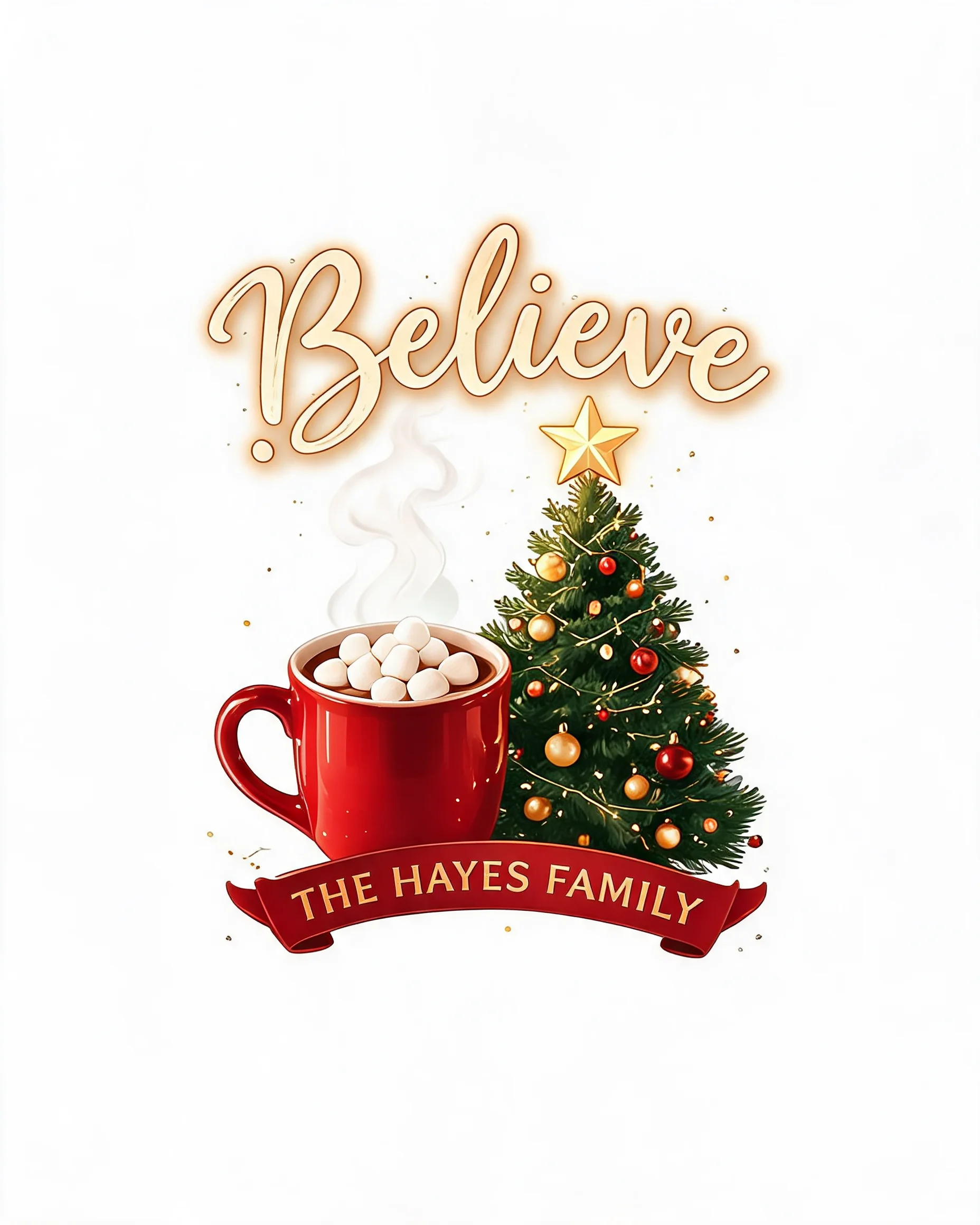 Believe Christmas Cocoa Personalized Shirt