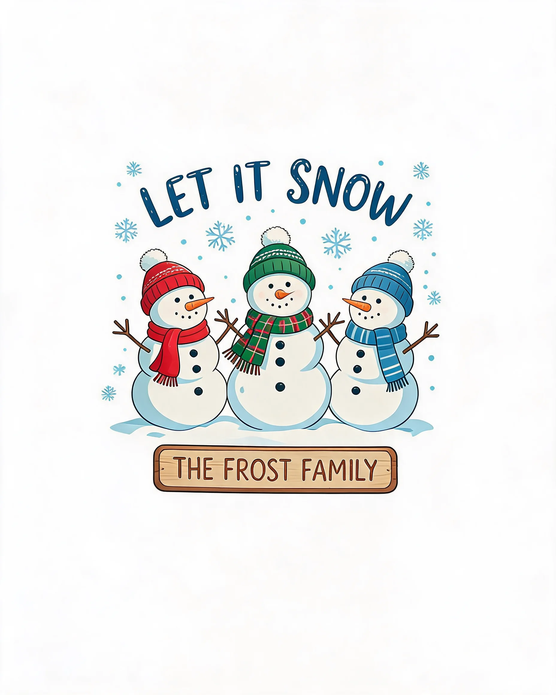 Let It Snow Snowman Family Personalized Shirt