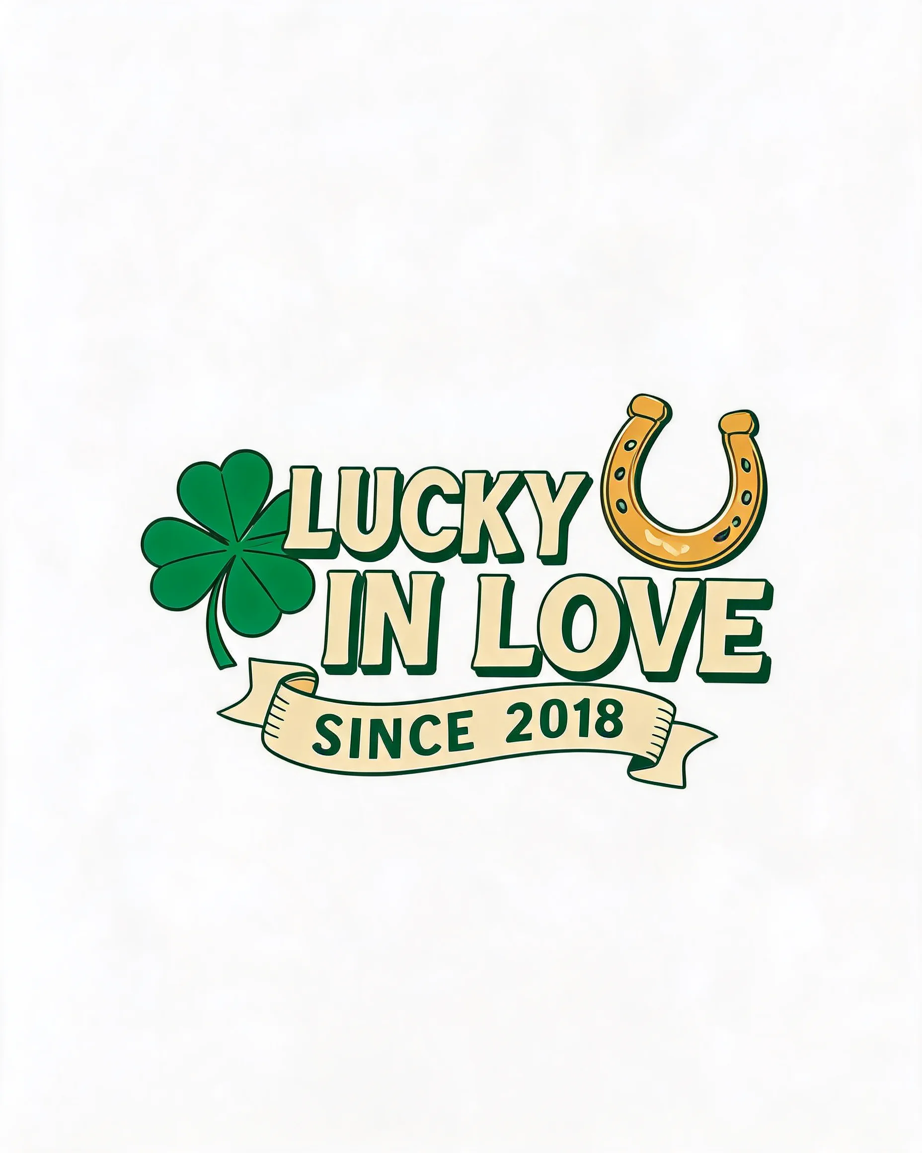 Lucky In Love Matching Couple Personalized Shirt