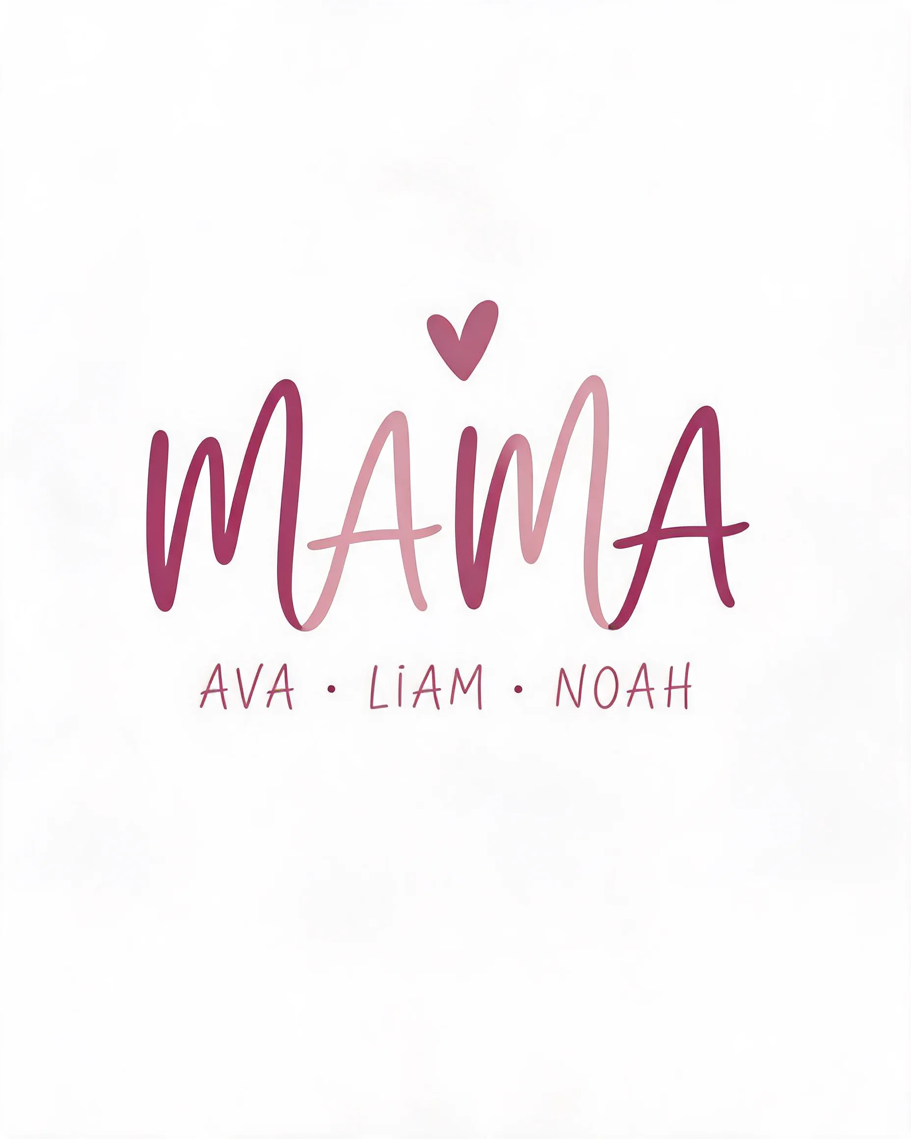 Mama Heart Kids Names Personalized Mother's Day Shirt
