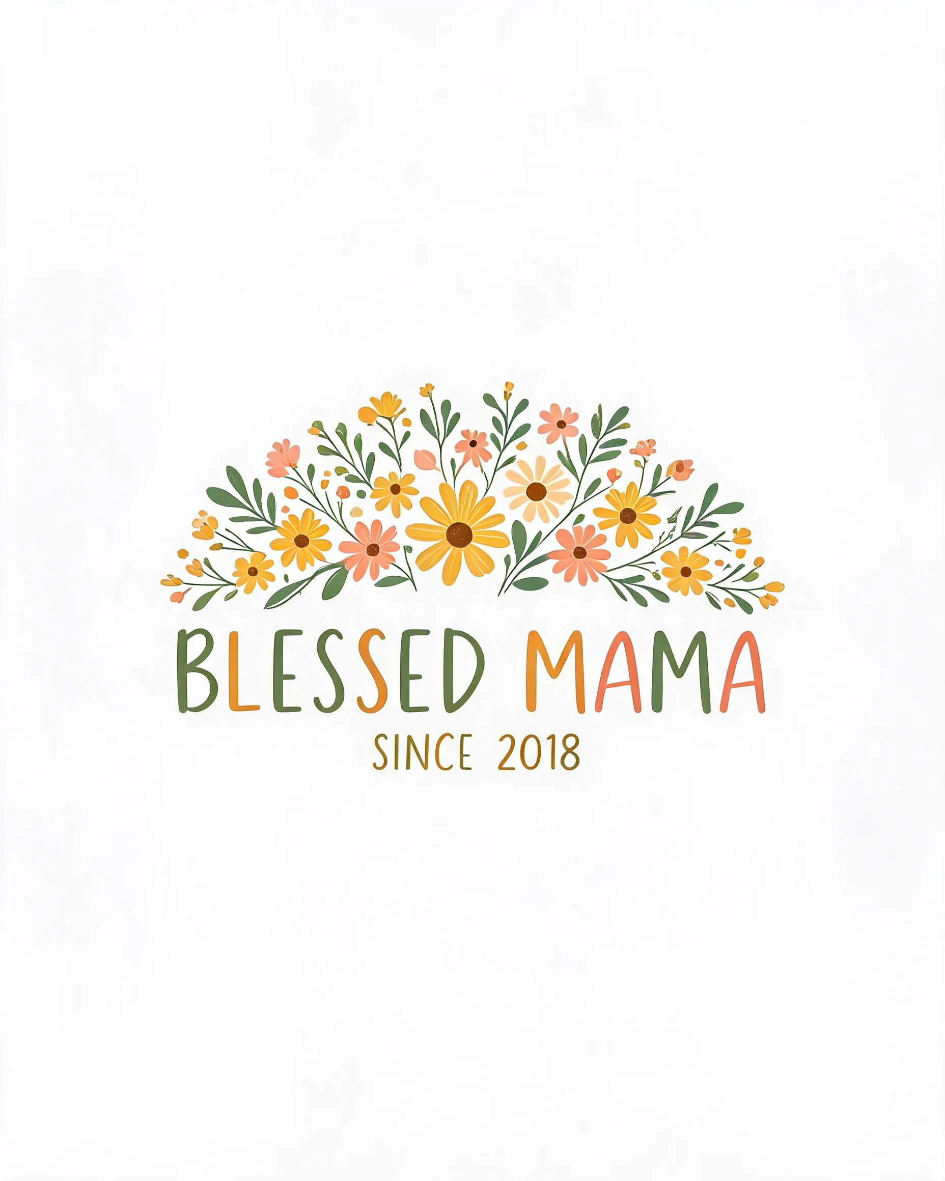 Blessed Mama Wildflower Personalized Mother's Day Shirt