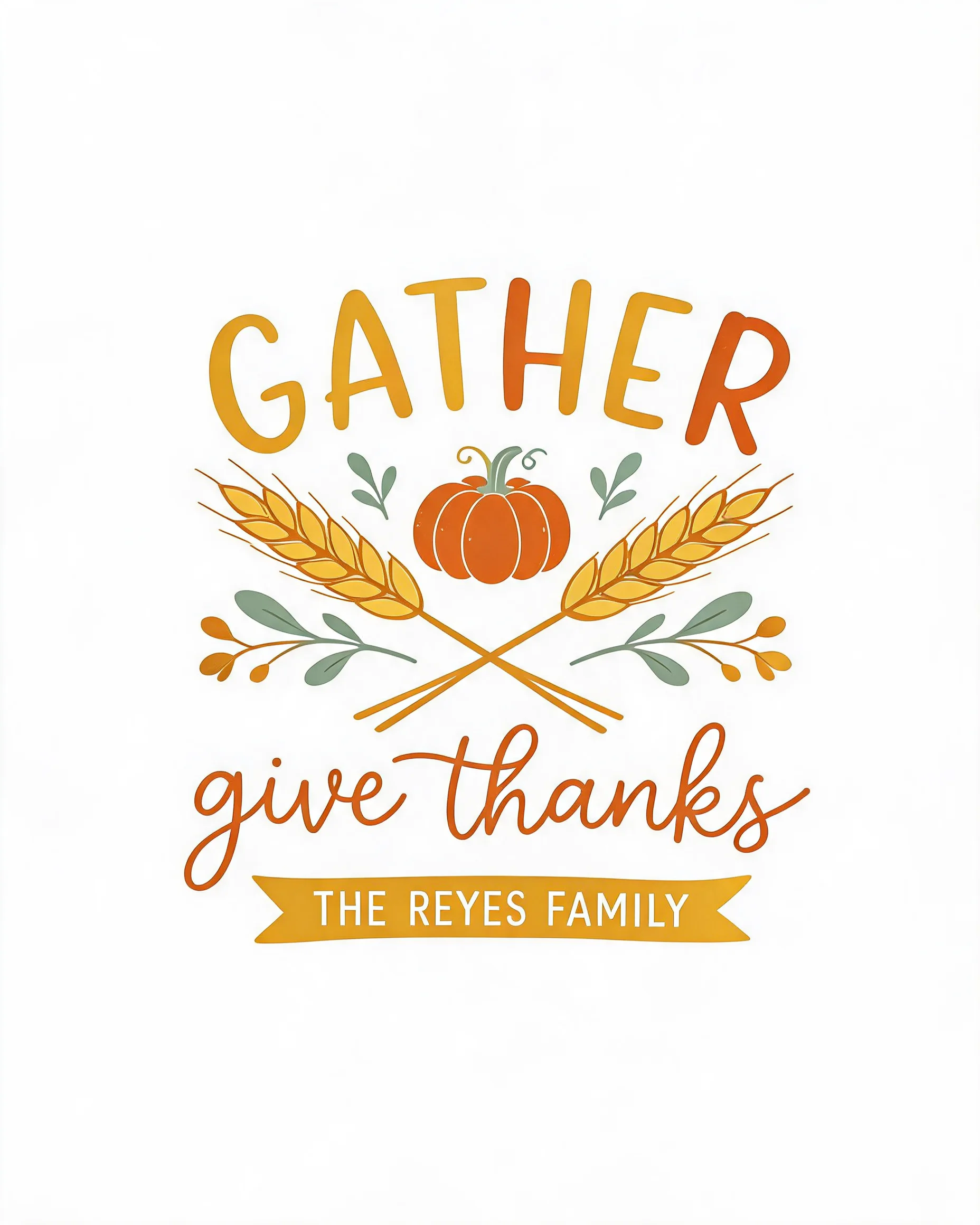 Gather & Give Thanks Family Personalized Shirt