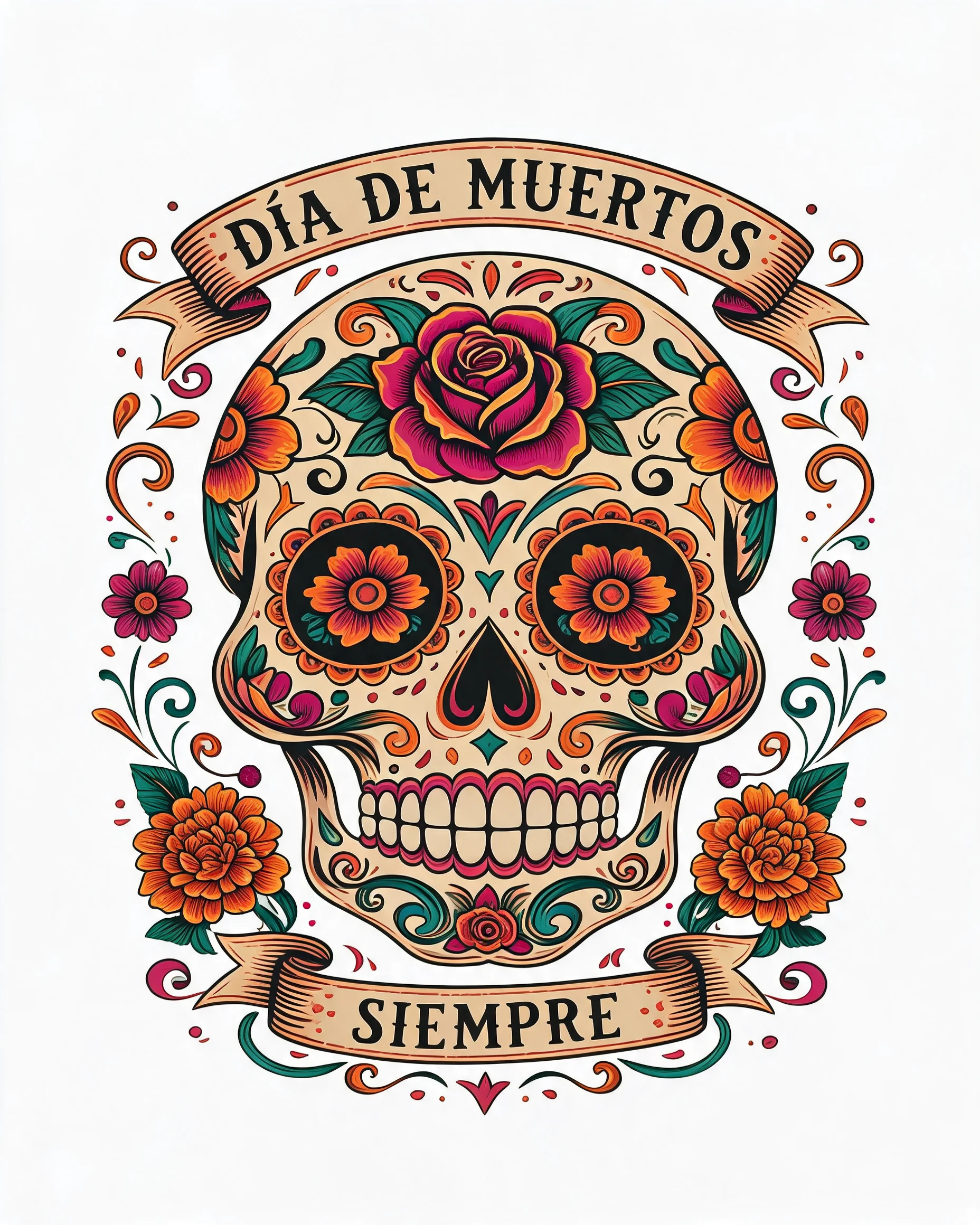 Calavera Sugar Skull Día de Muertos Personalized Shirt