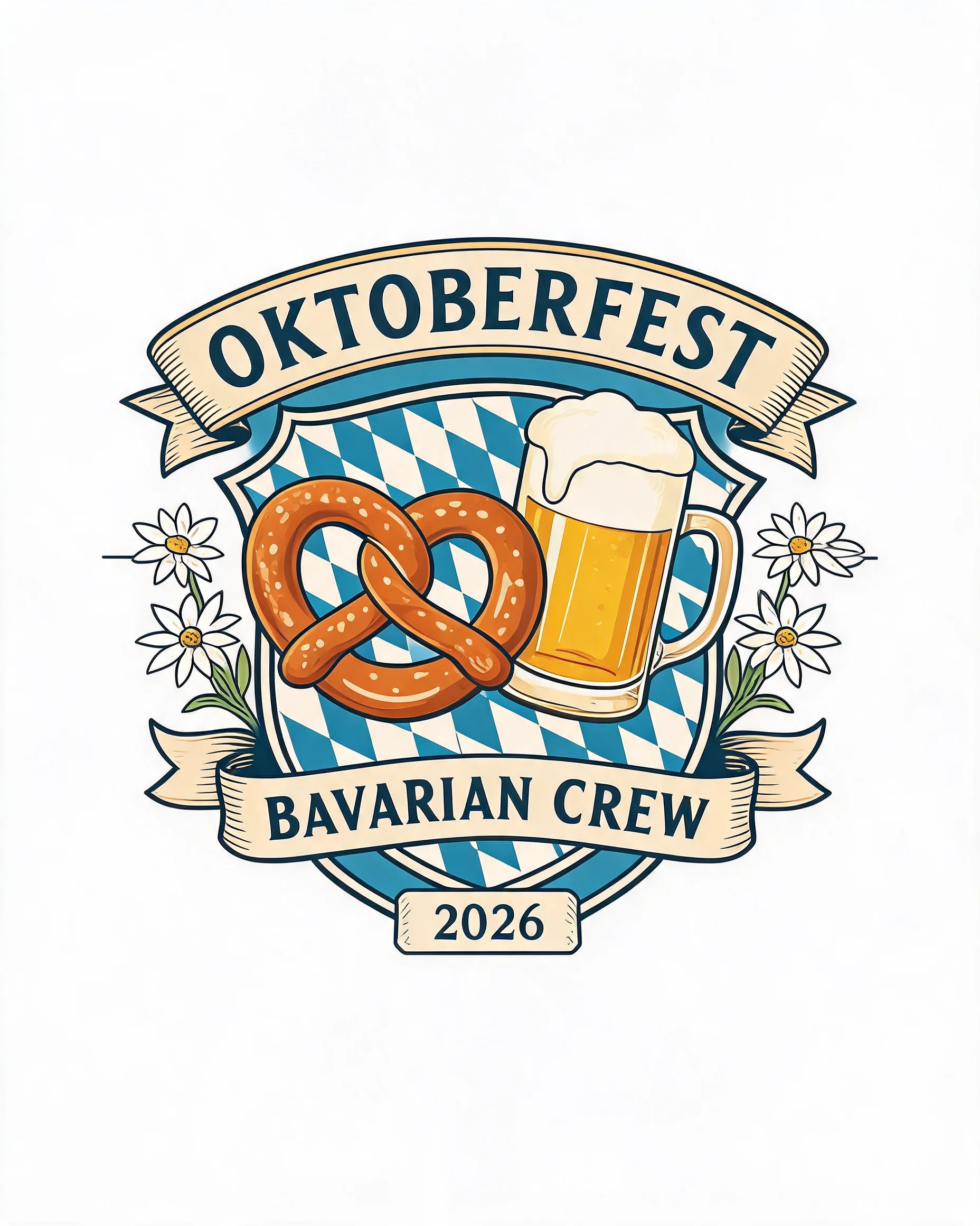 Bavarian Beer & Pretzel Crew Oktoberfest Personalized Shirt