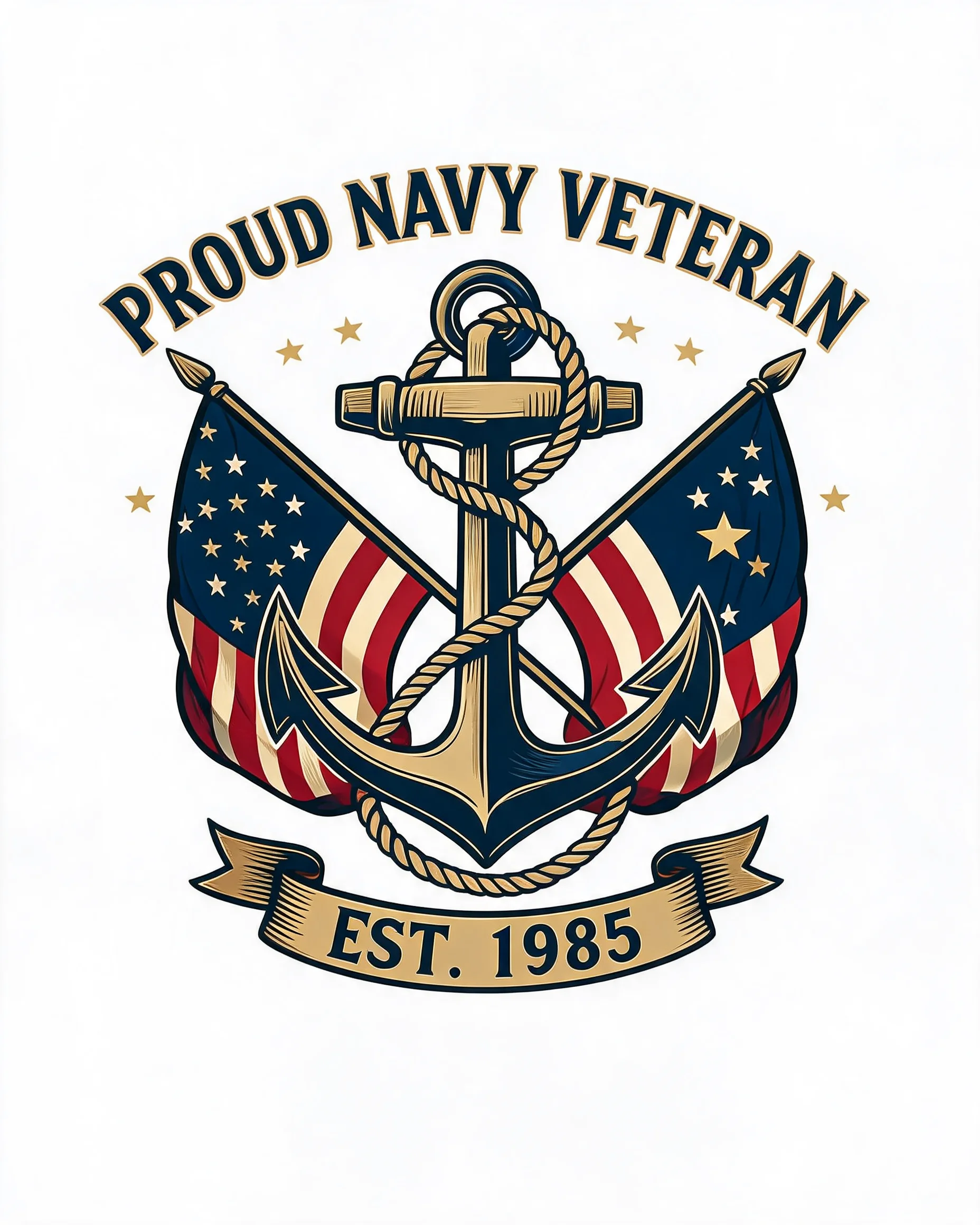 Proud Navy Veteran Anchor Personalized Shirt