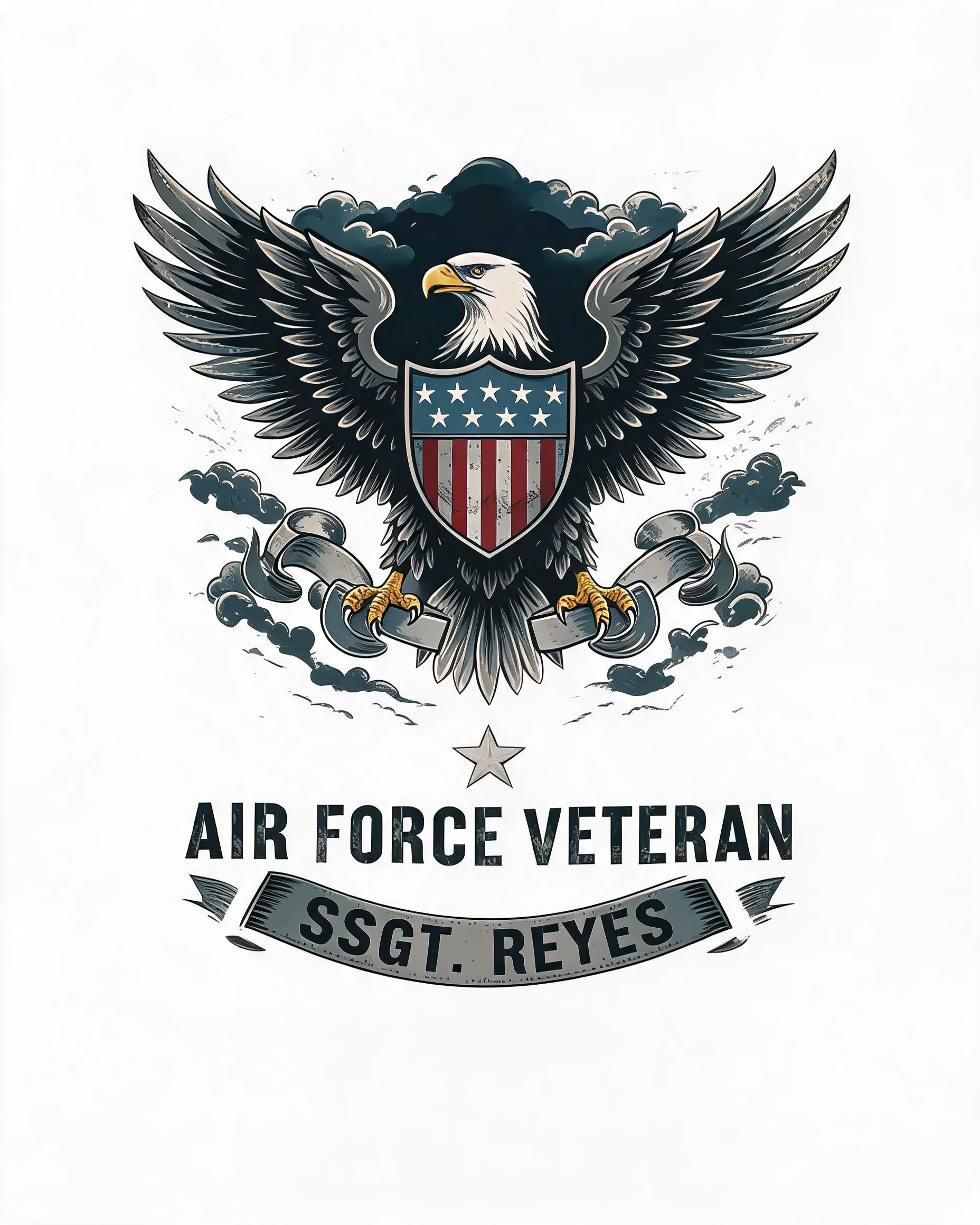 Proud Air Force Veteran Wings Personalized Shirt