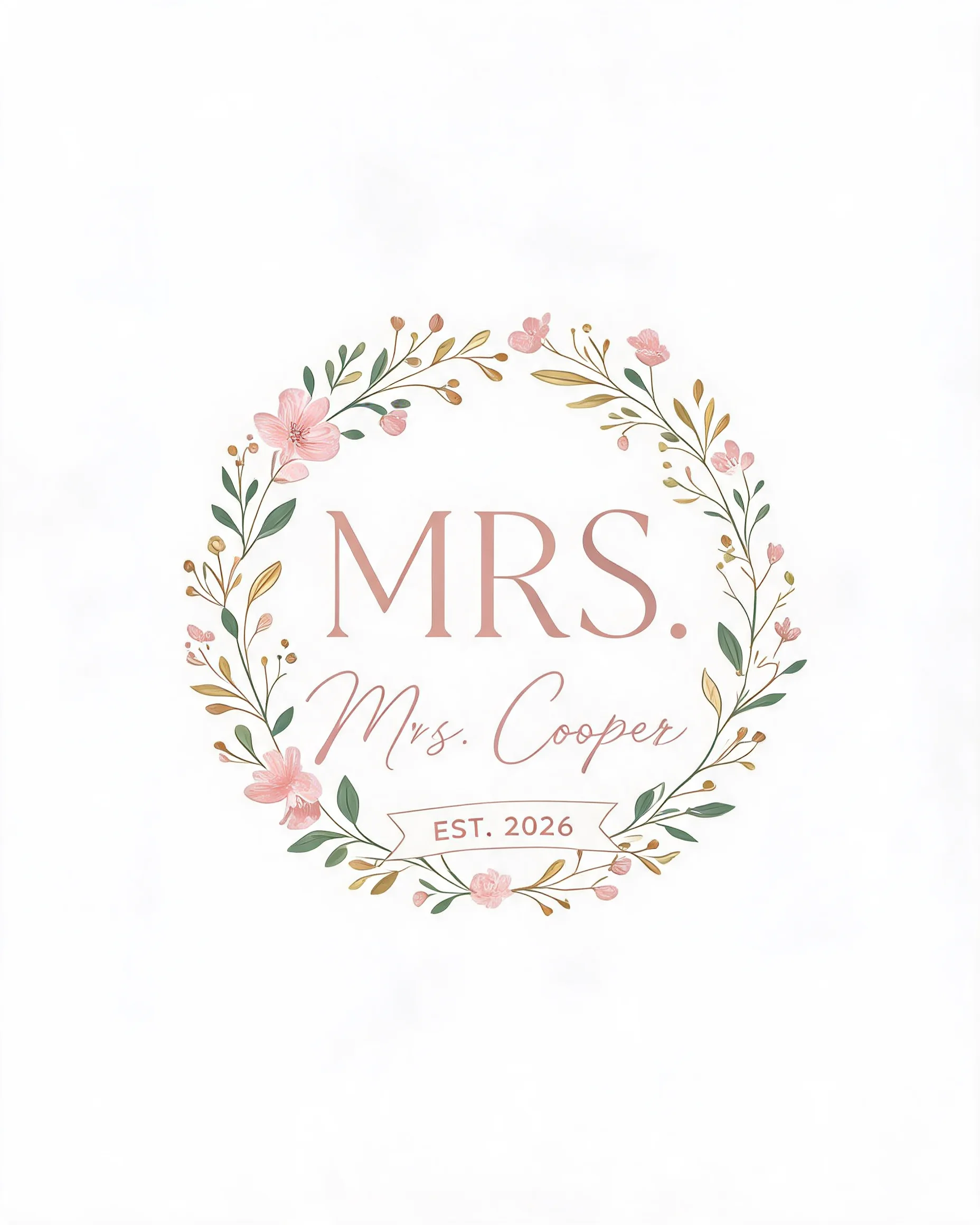 Mrs. Est. Bride Botanical Personalized Shirt