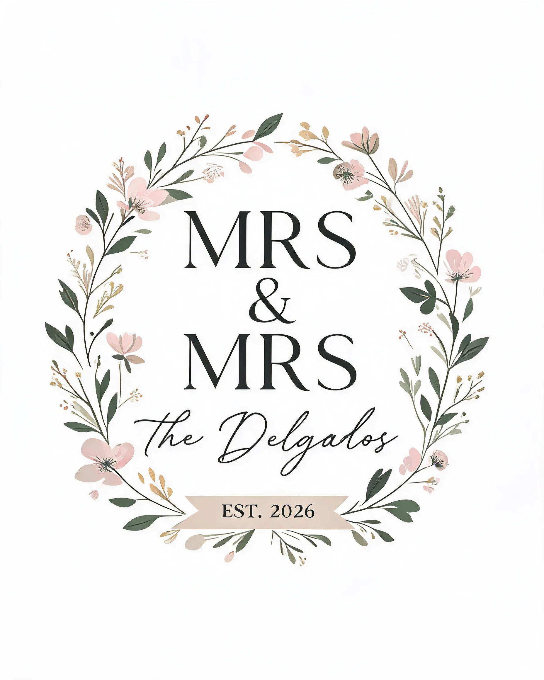 Mrs & Mrs Two Brides Personalized Wedding Shirt