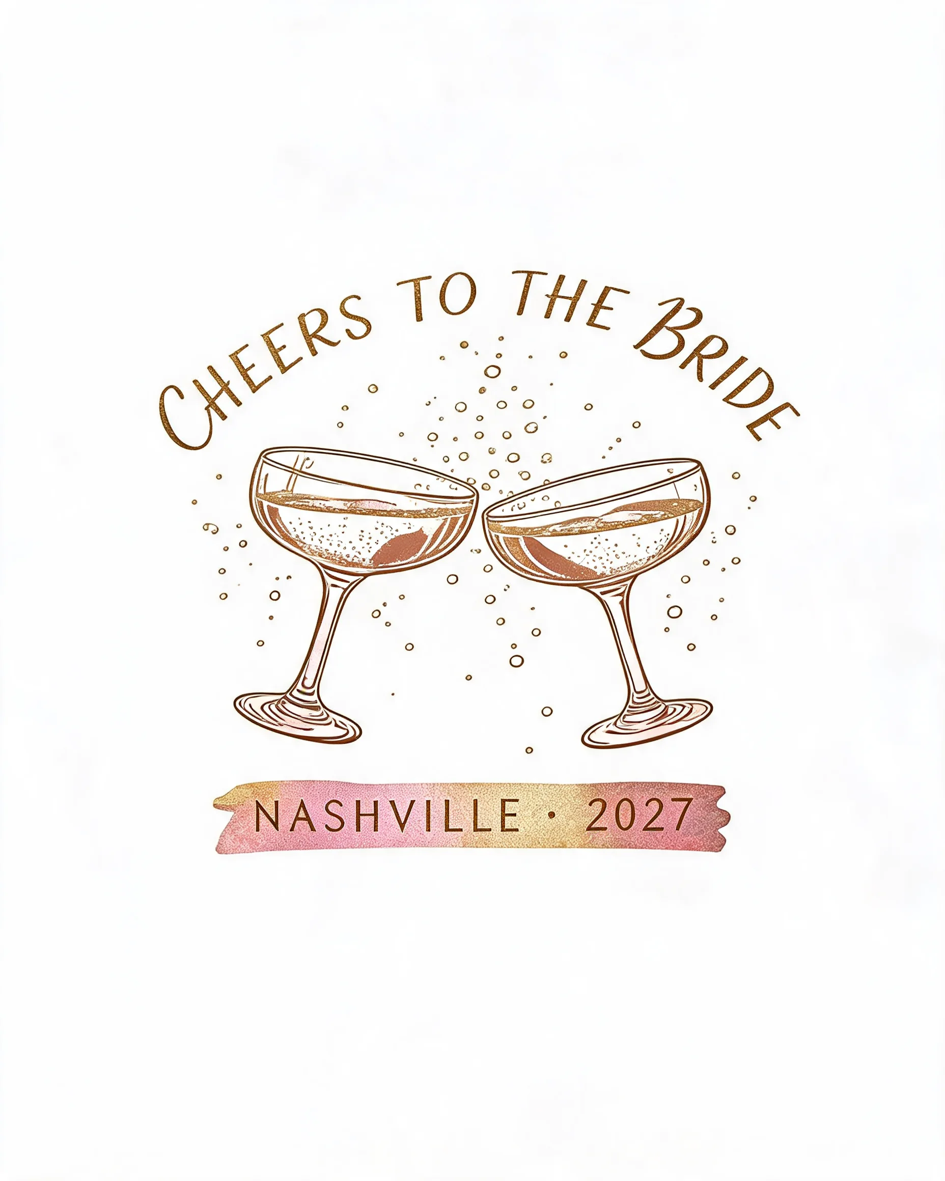 Cheers To The Bride Personalized Bachelorette Shirt