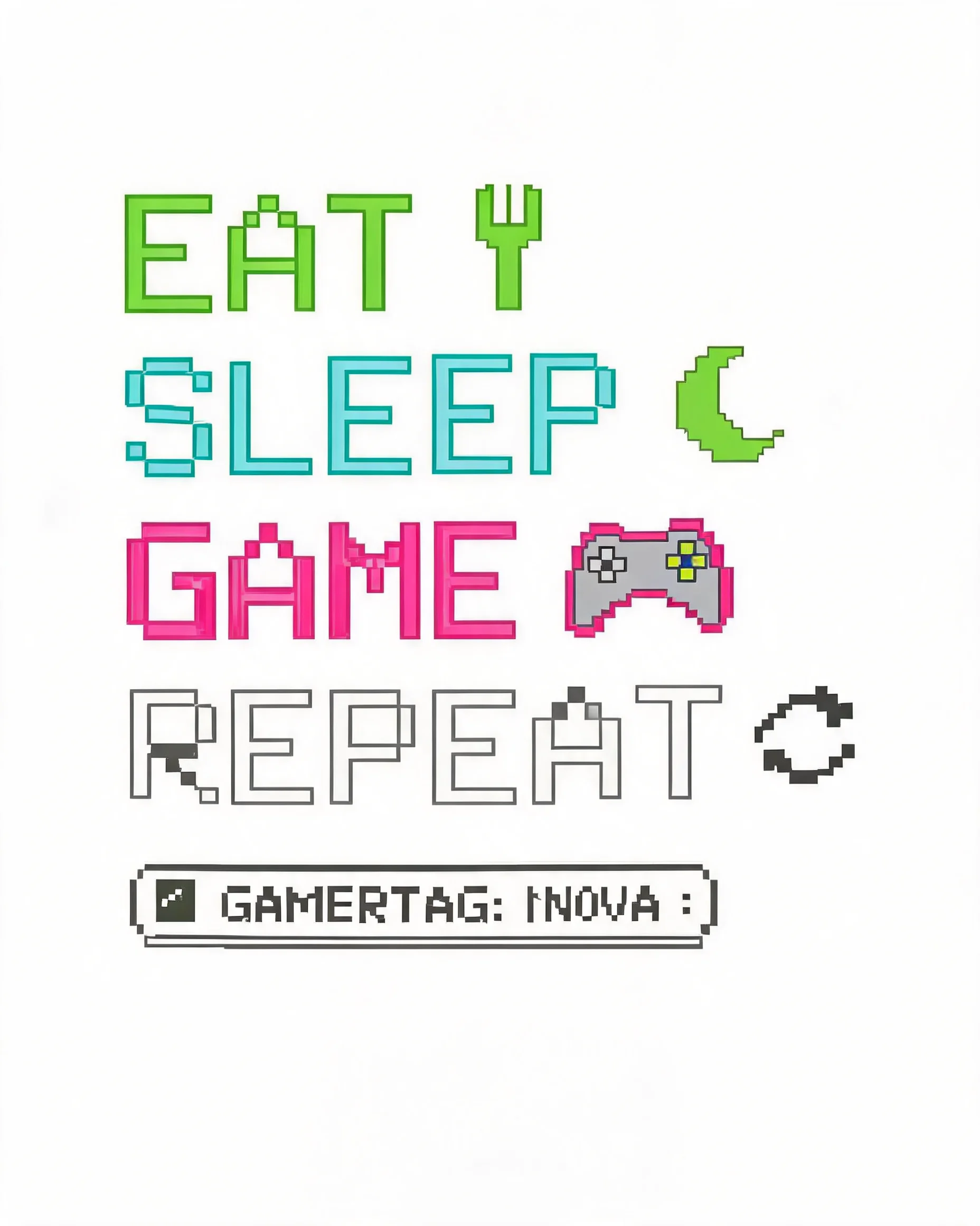 Eat Sleep Game Repeat Personalized Gamer Shirt