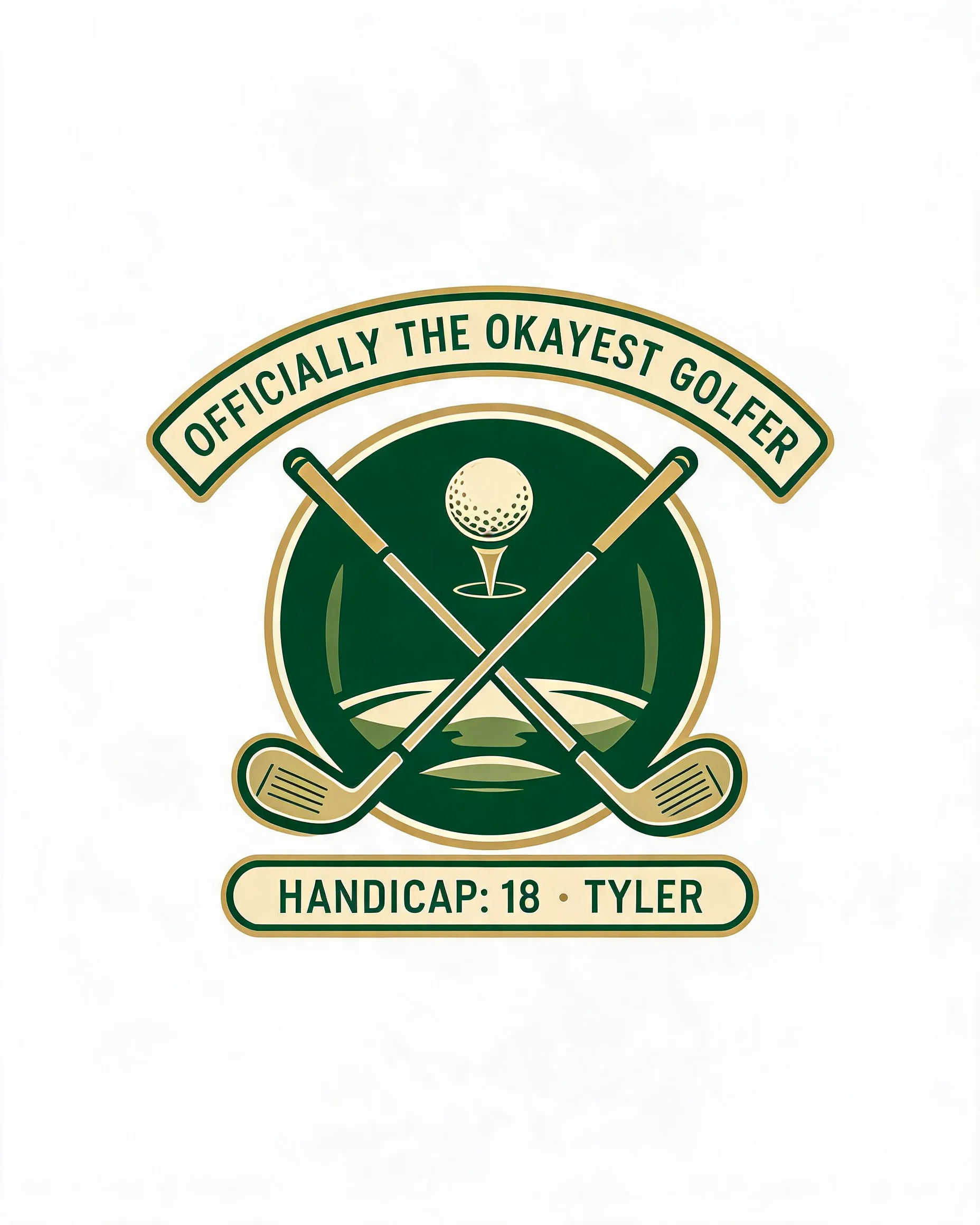 Officially The Okayest Golfer Personalized Golf Shirt