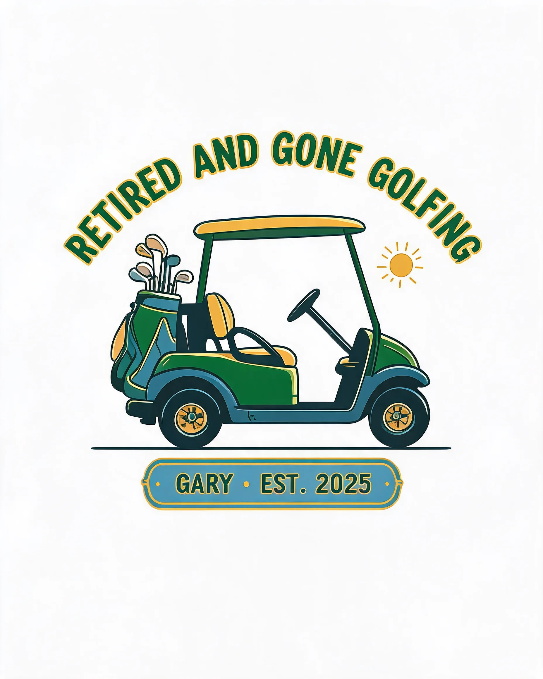 Retired Gone Golfing Personalized Golf Shirt