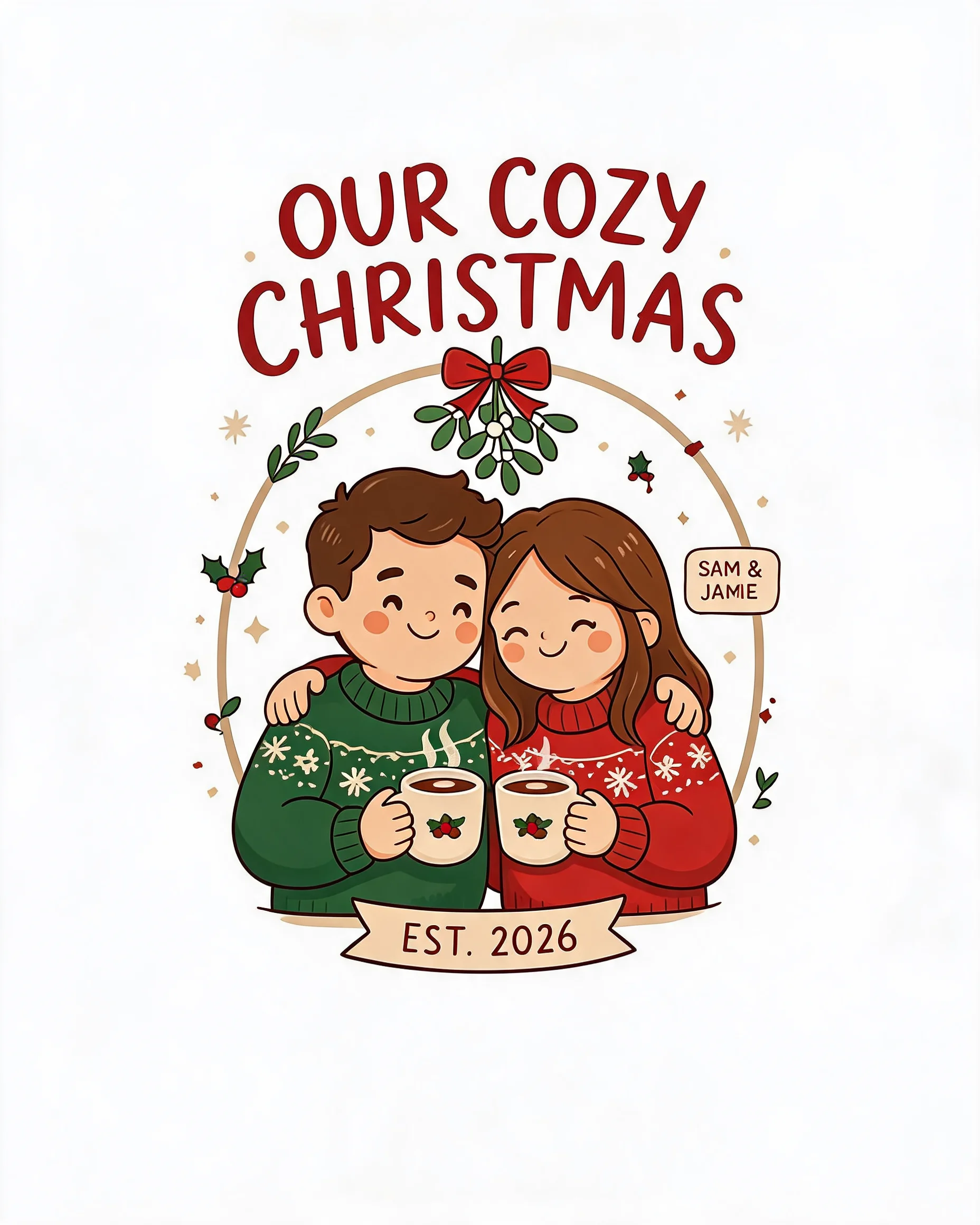 Our Cozy Christmas Couple Personalized Shirt