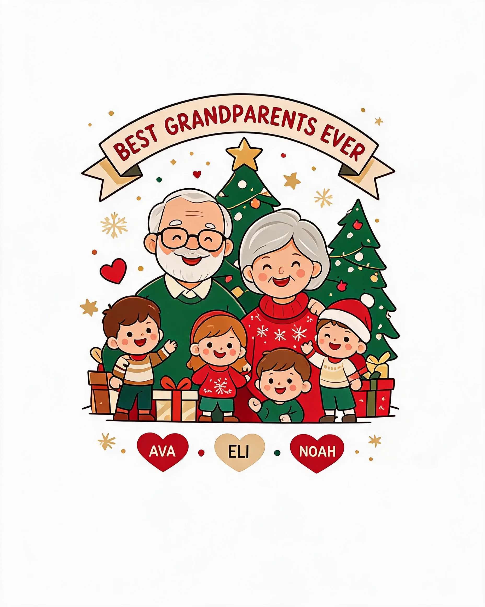 Best Grandparents Ever Christmas Personalized Shirt