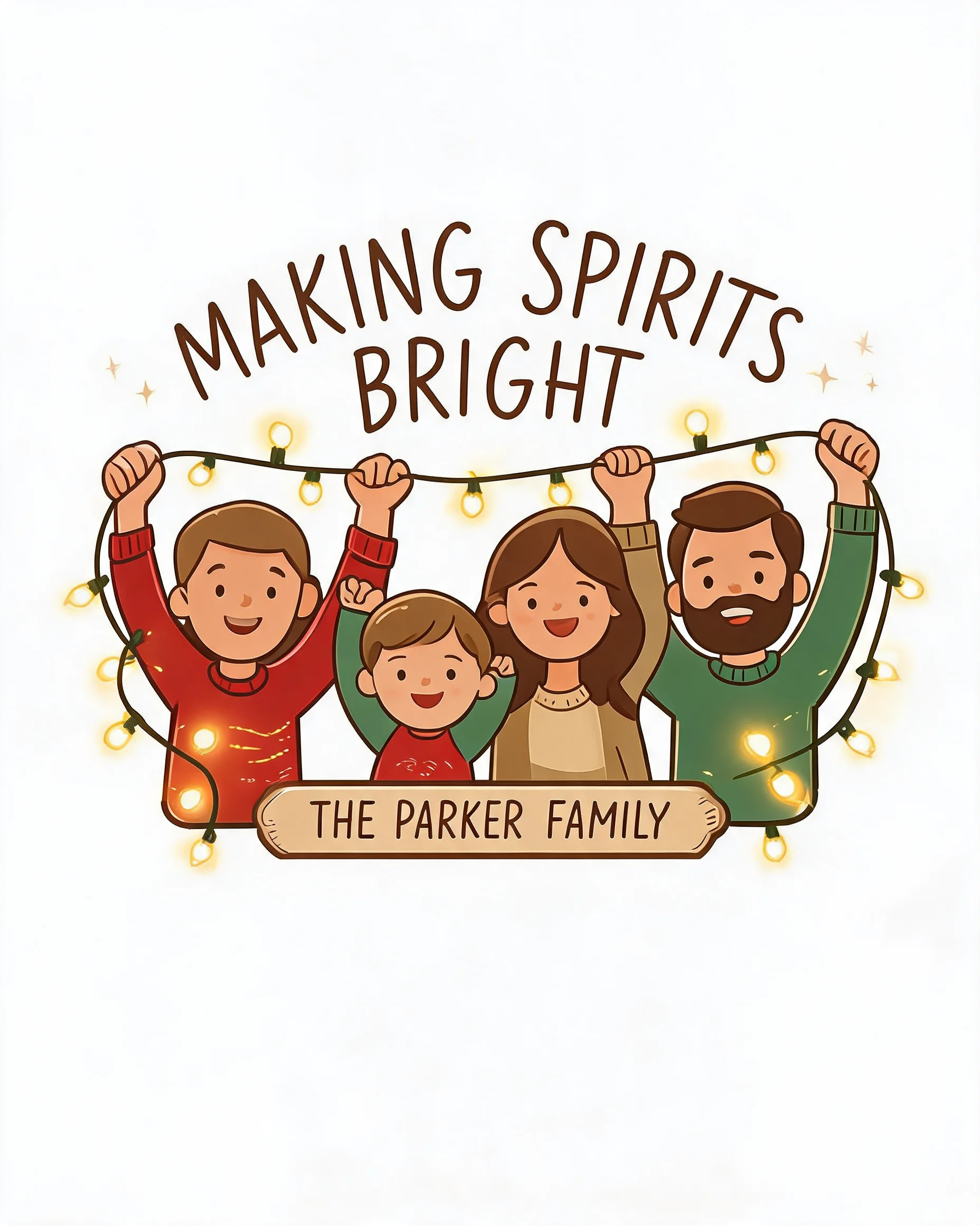 Making Spirits Bright Family Personalized Shirt