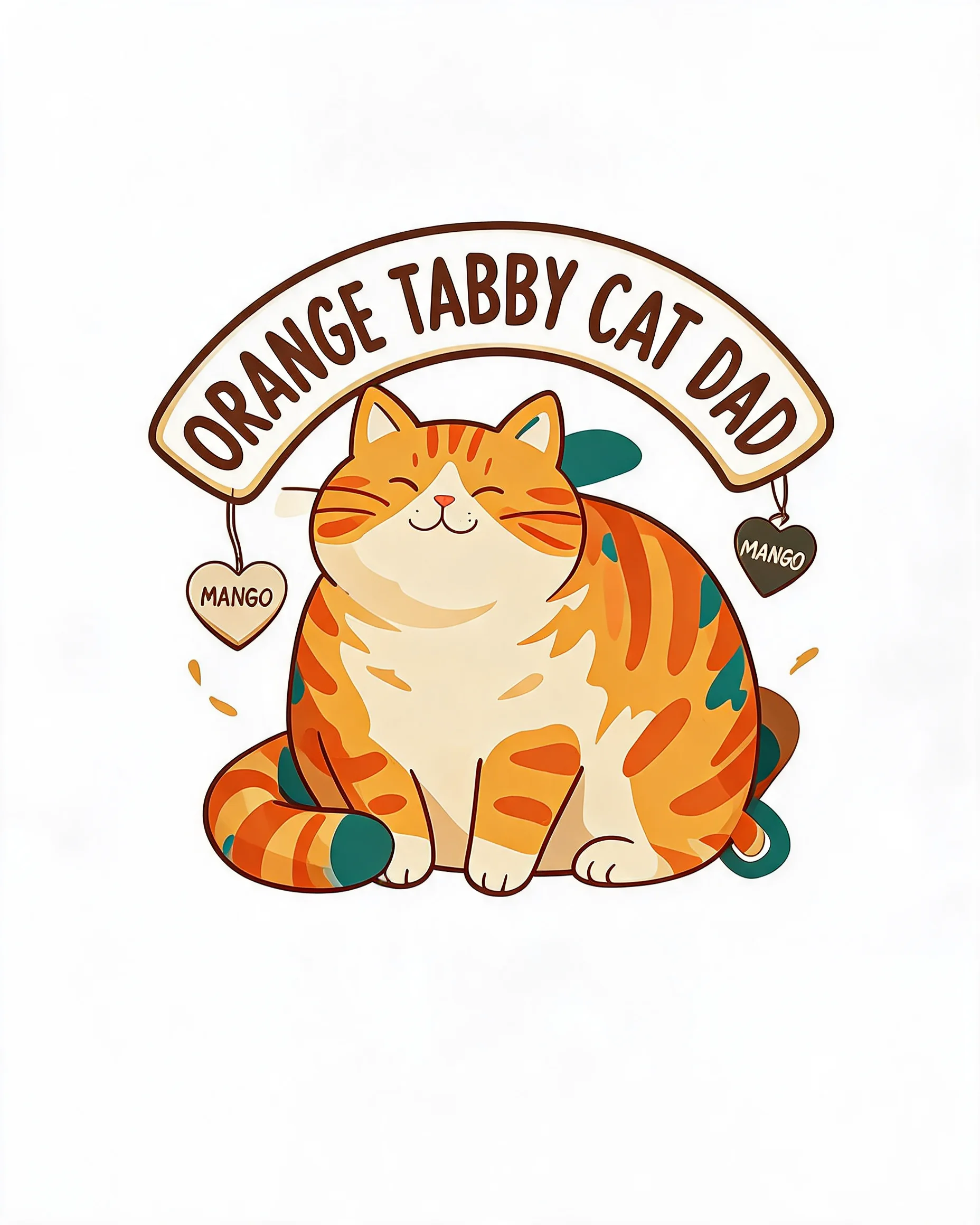 Orange Tabby Cat Dad Personalized Cat Shirt