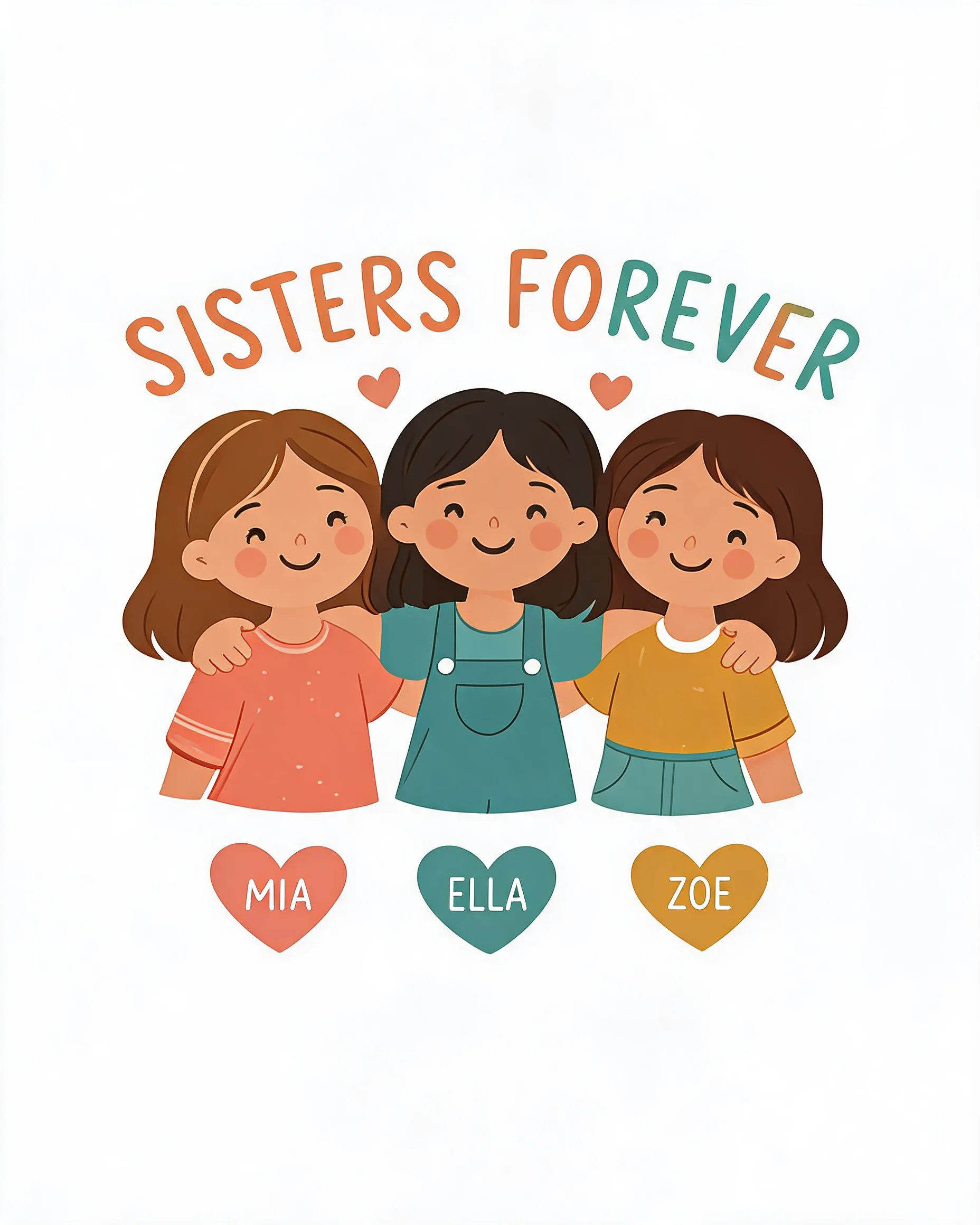 Sisters Forever Trio Personalized Shirt