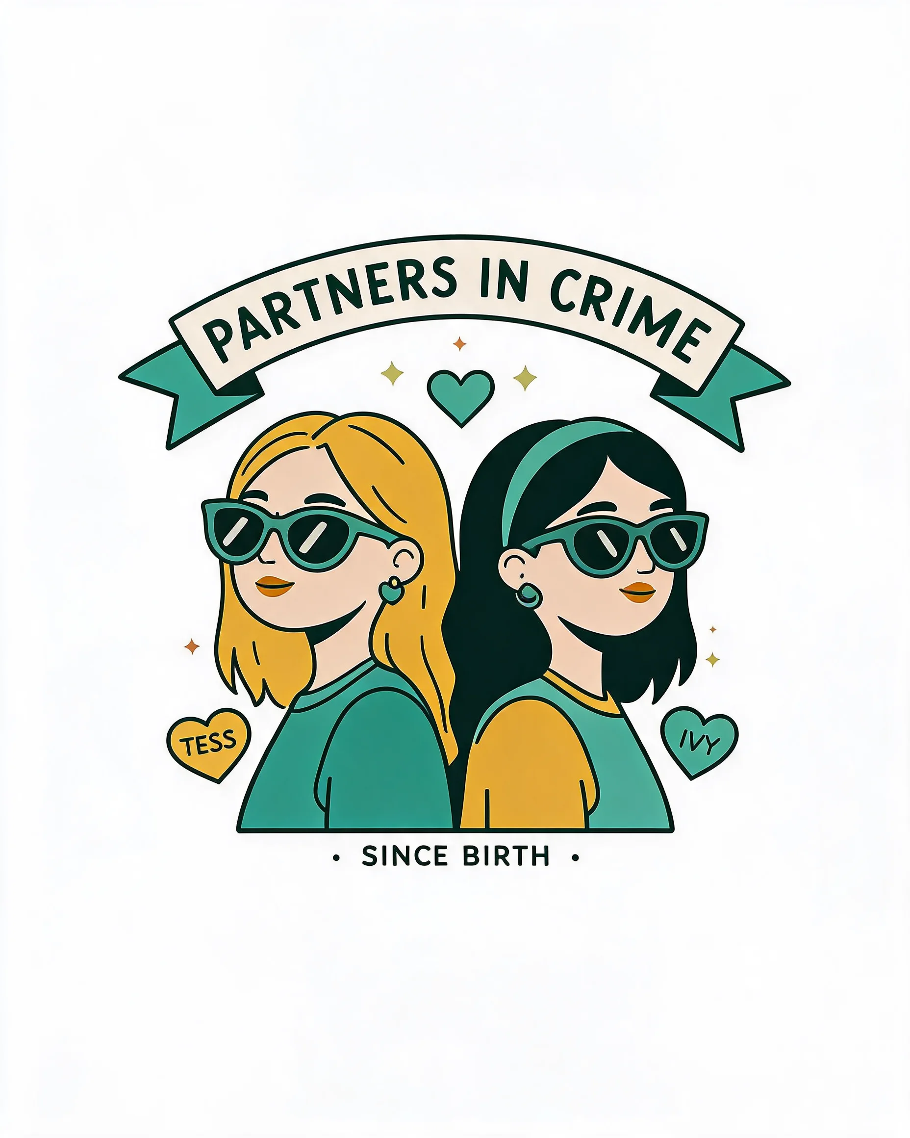 Sisters Partners In Crime Personalized Shirt