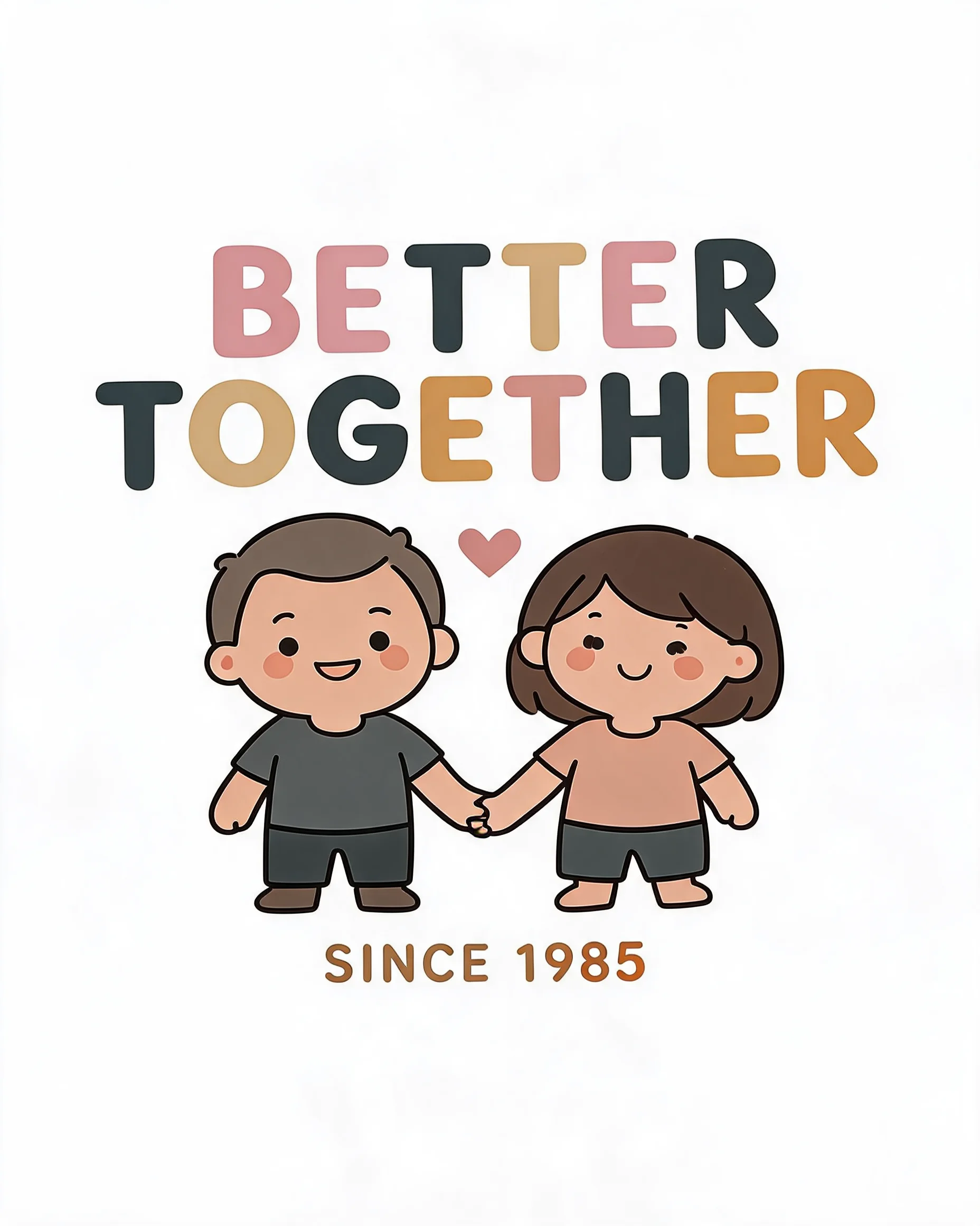 Better Together Couple Portrait Personalized Shirt