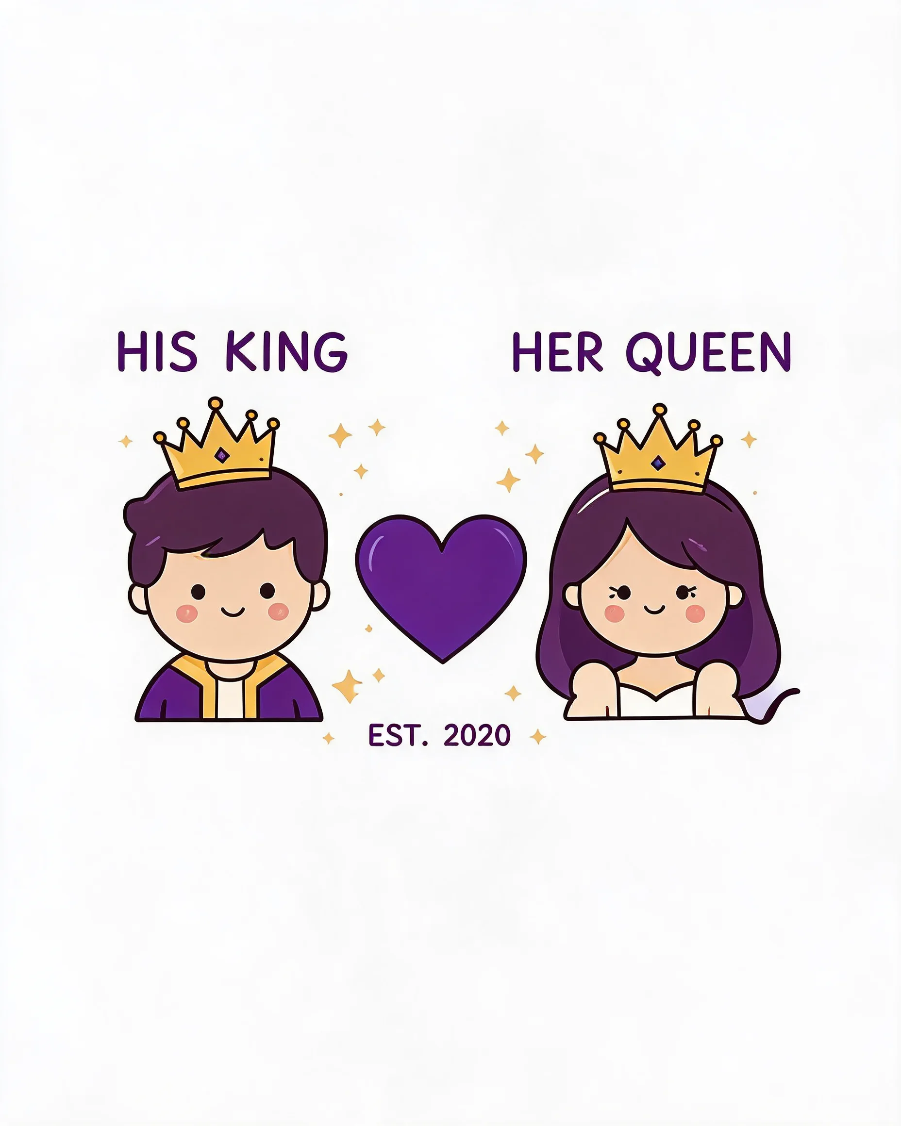 His King Her Queen Matching Couple Personalized Shirt