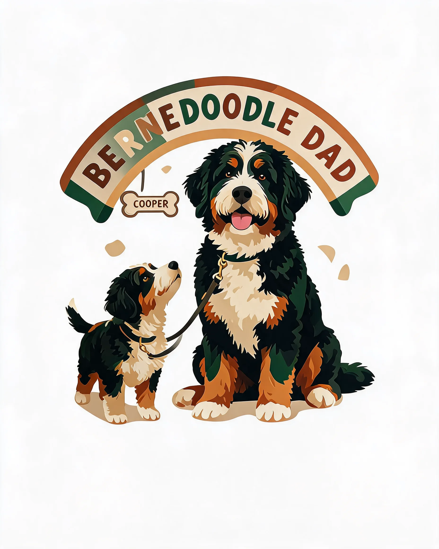 Bernedoodle Dad Personalized Dog Shirt