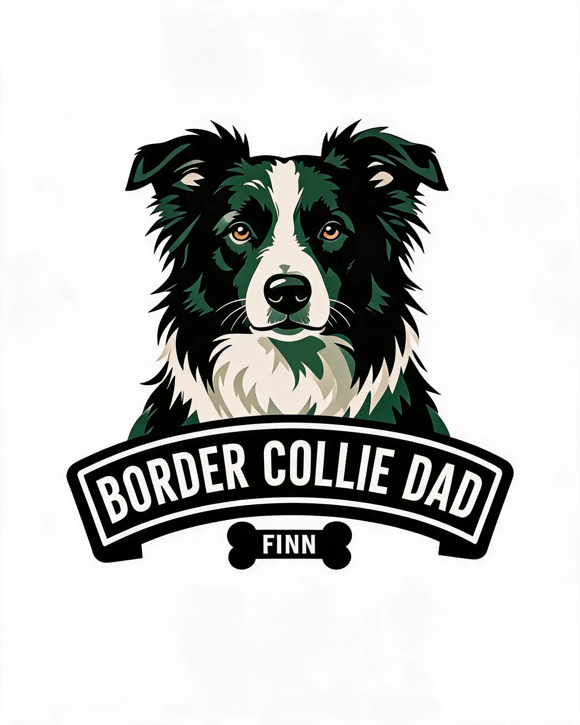 Border Collie Dad Personalized Dog Shirt