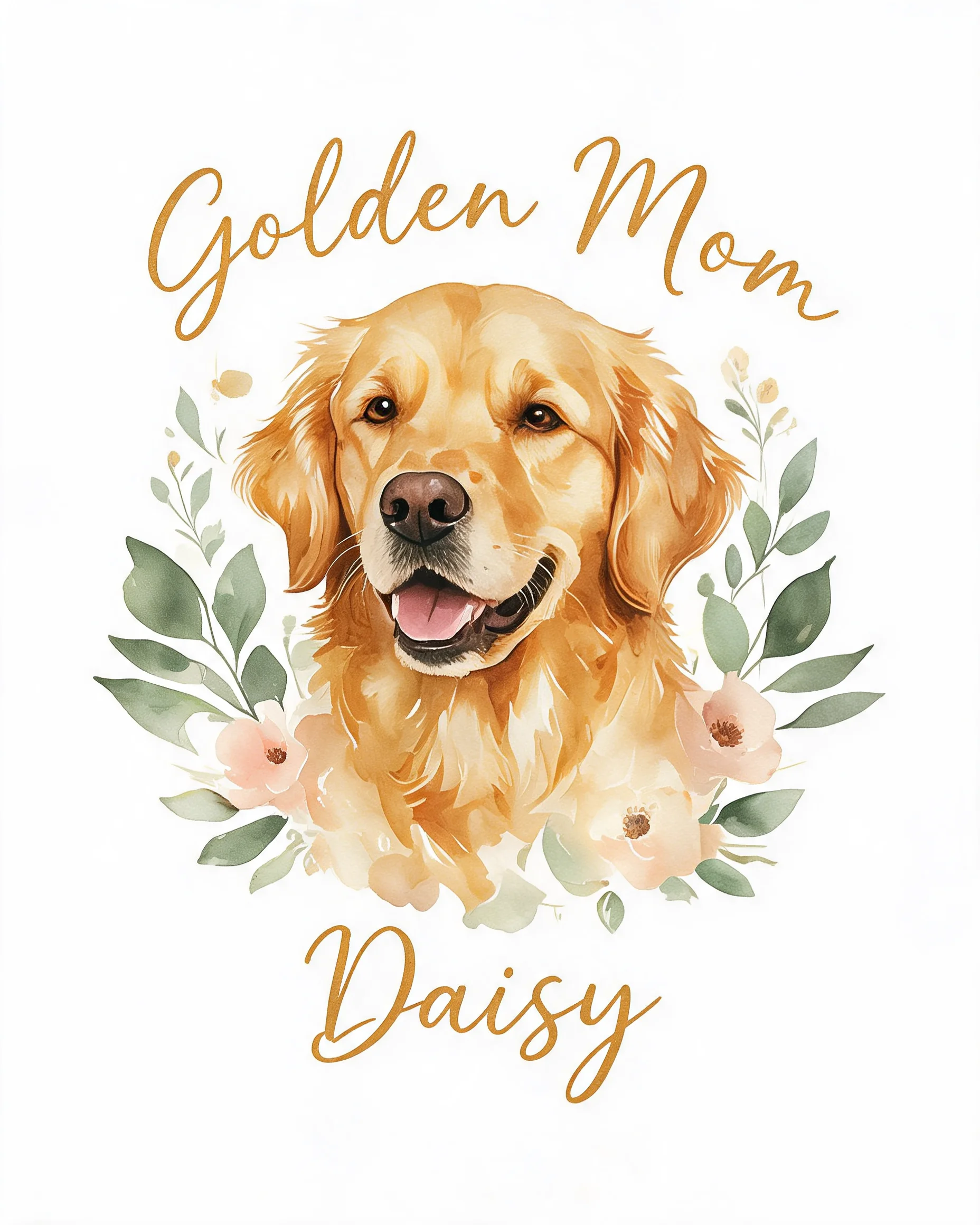 Golden Retriever Mom Watercolor Personalized Shirt
