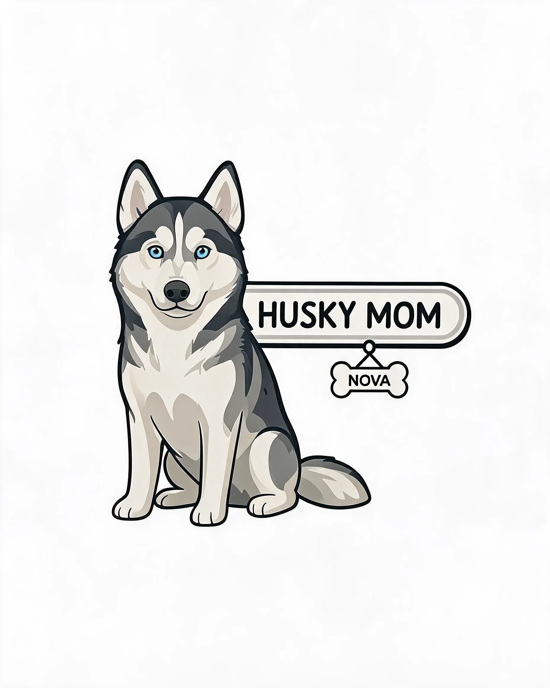 Husky Mom Personalized Dog Shirt