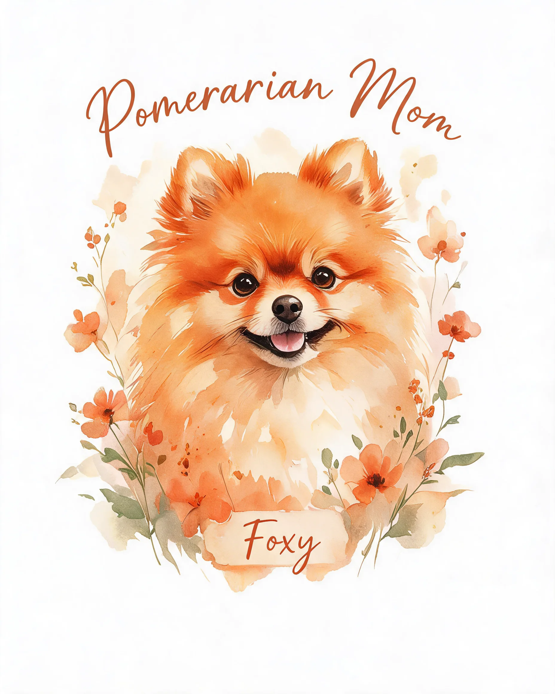 Watercolor Pomeranian Mom Personalized Shirt