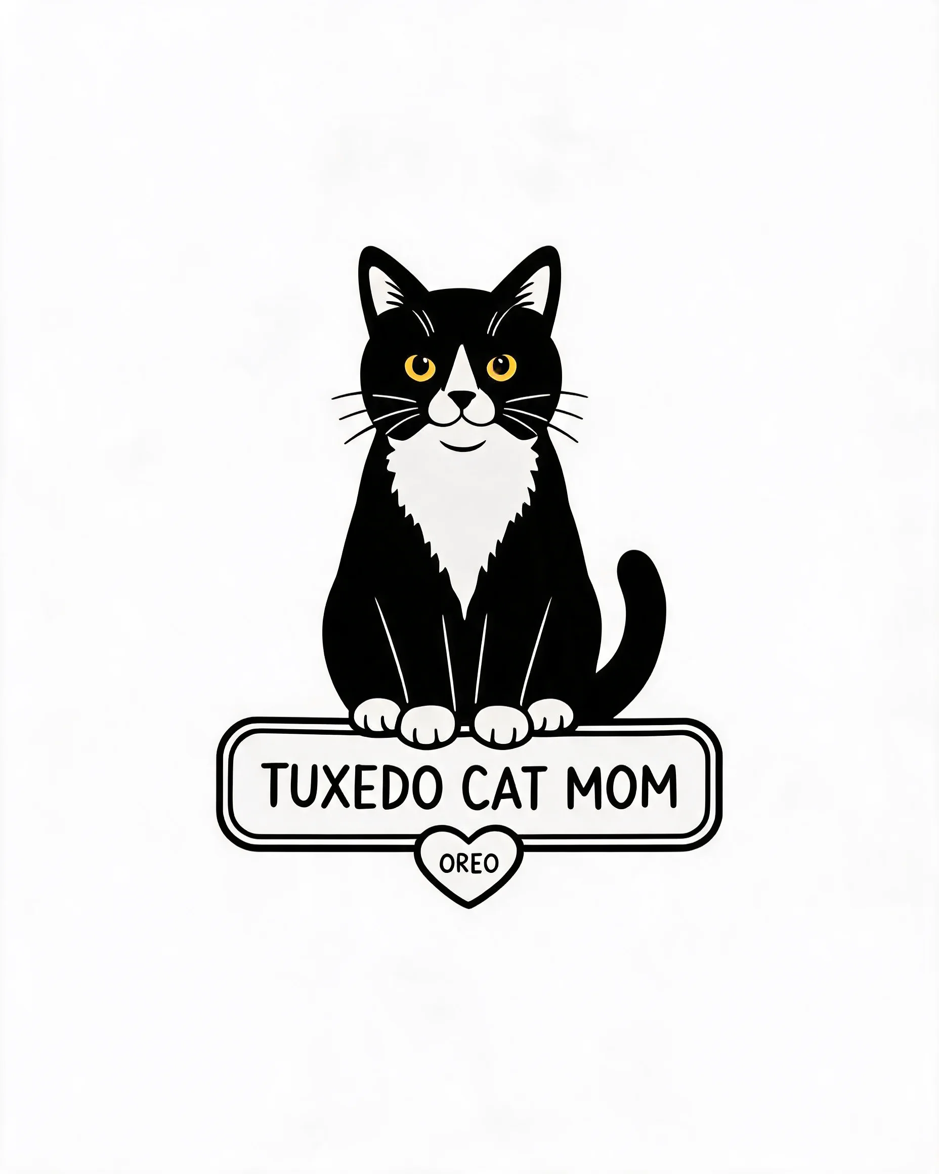 Tuxedo Cat Mom Personalized Cat Shirt