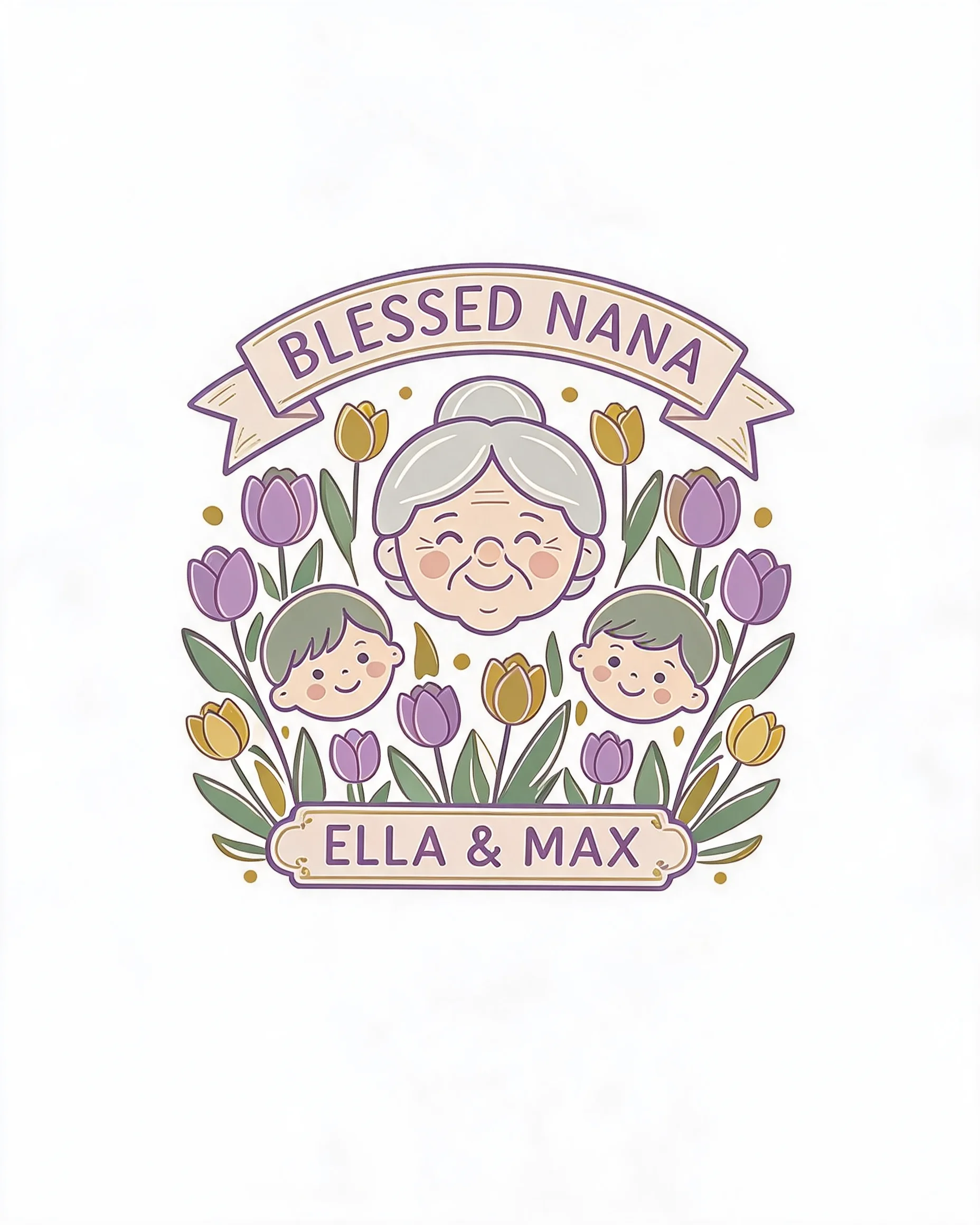 Blessed Nana Grandkids Personalized Grandma Shirt