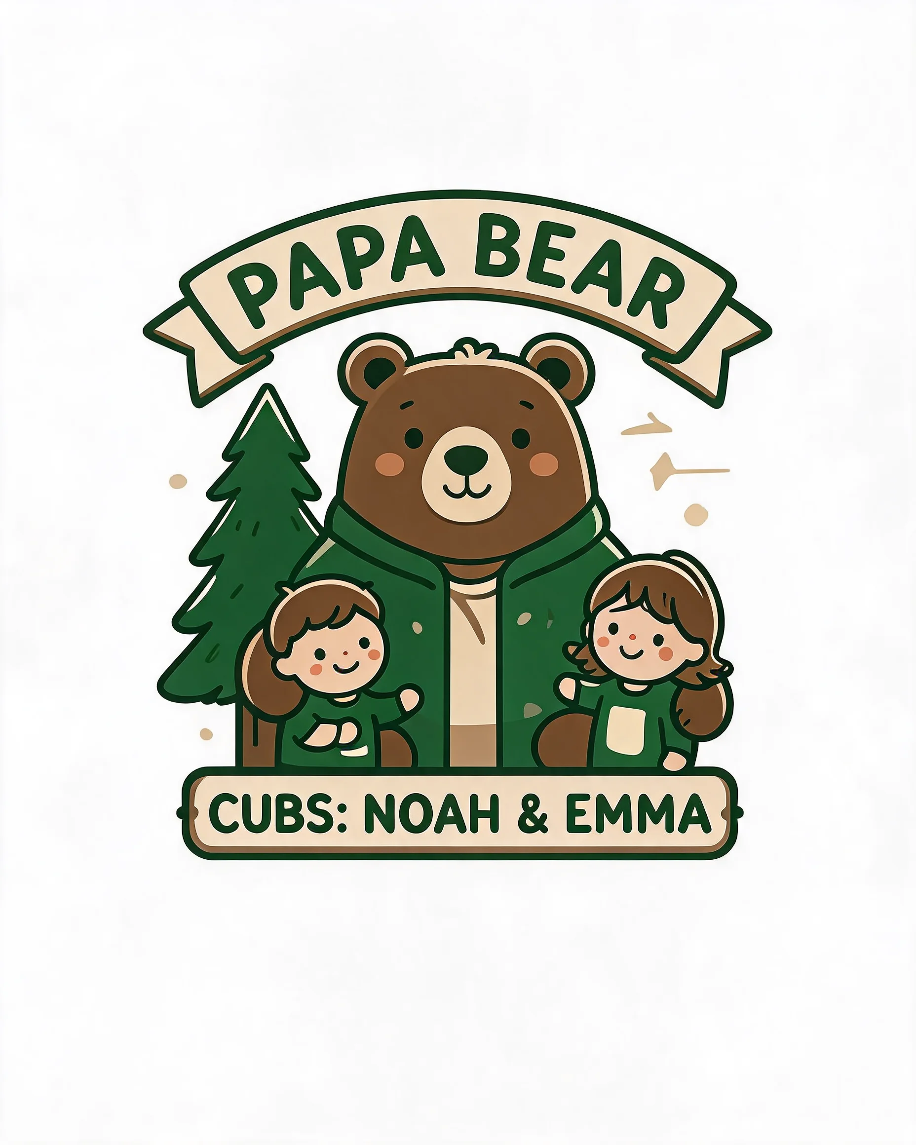 Papa Bear Cubs Personalized Father's Day Shirt