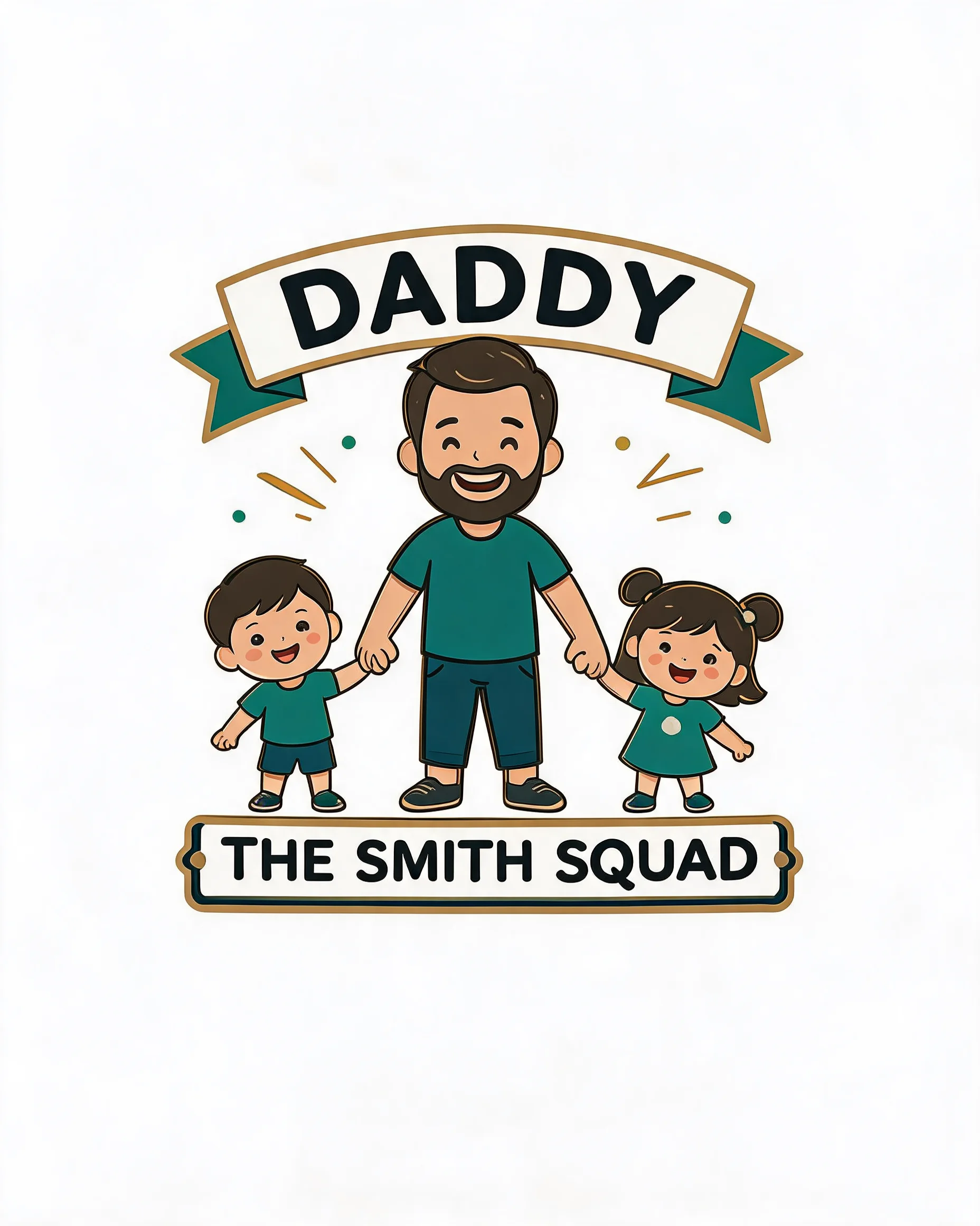 Daddy And Me Cartoon Personalized Father's Day Shirt
