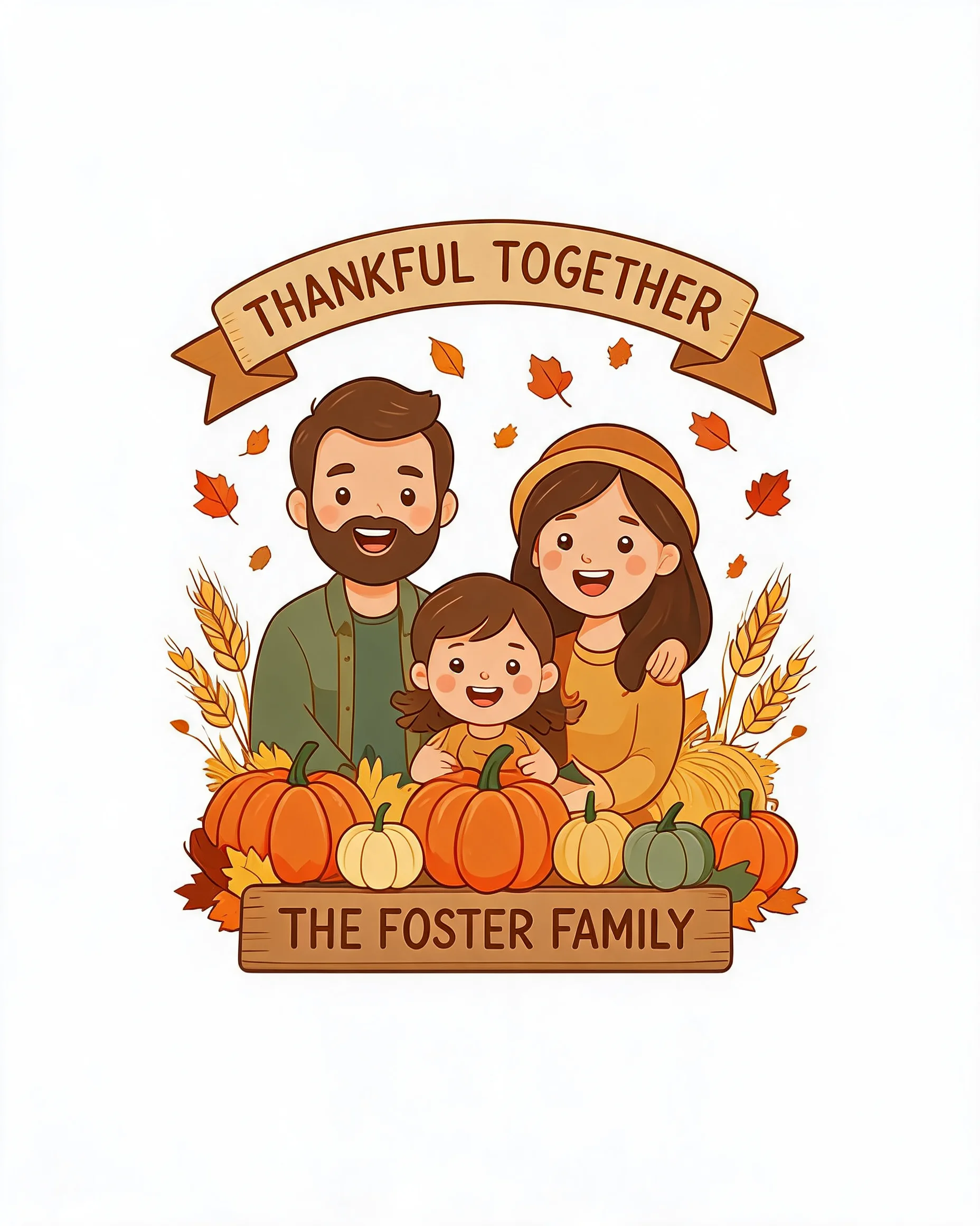 Thankful Family Harvest Matching Personalized Shirt