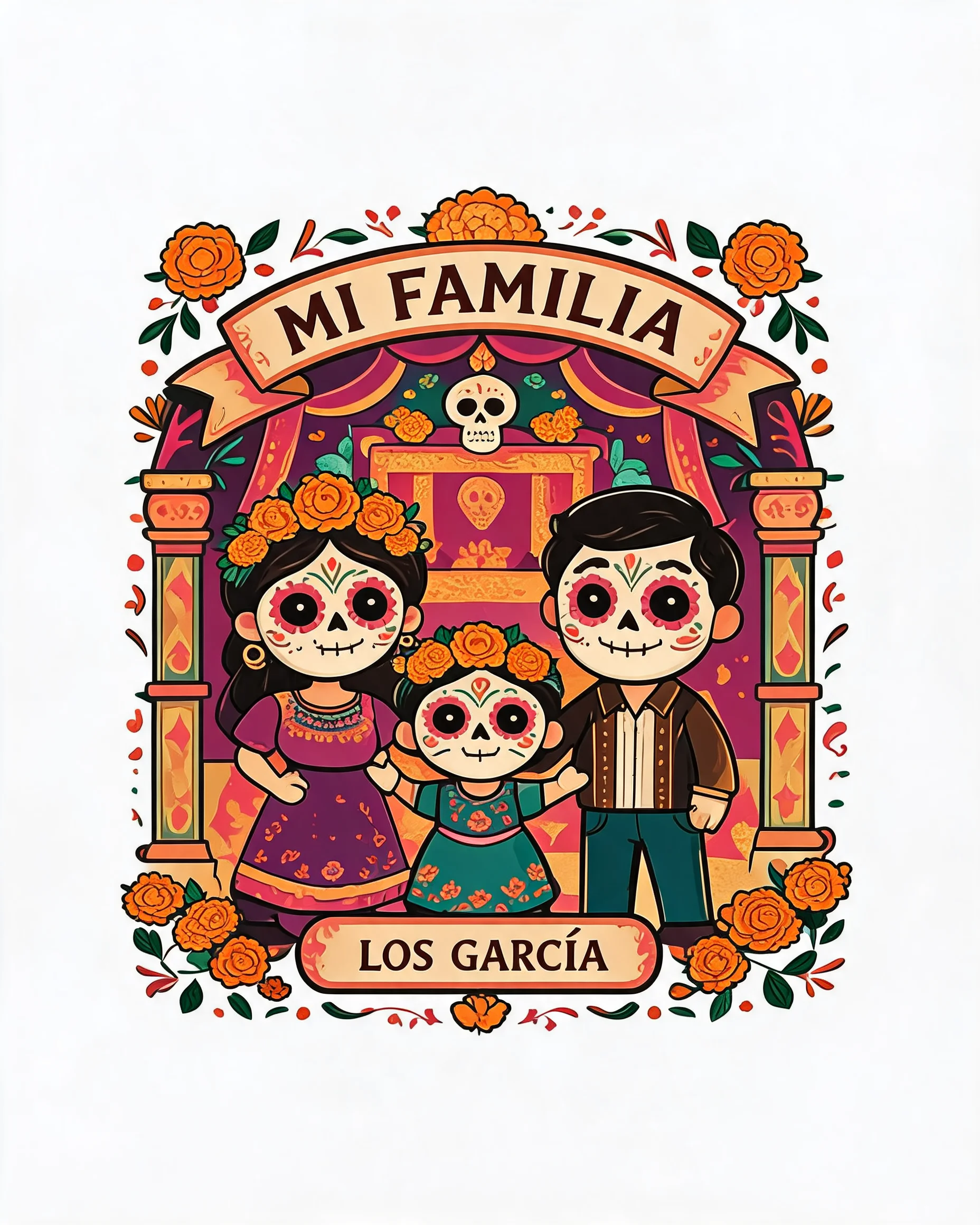 Mi Familia Día de Muertos Personalized Shirt