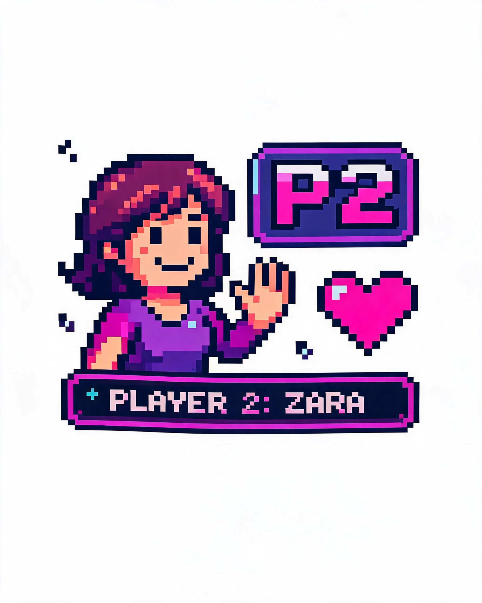 Player Two Pixel Avatar Personalized Gamer Shirt