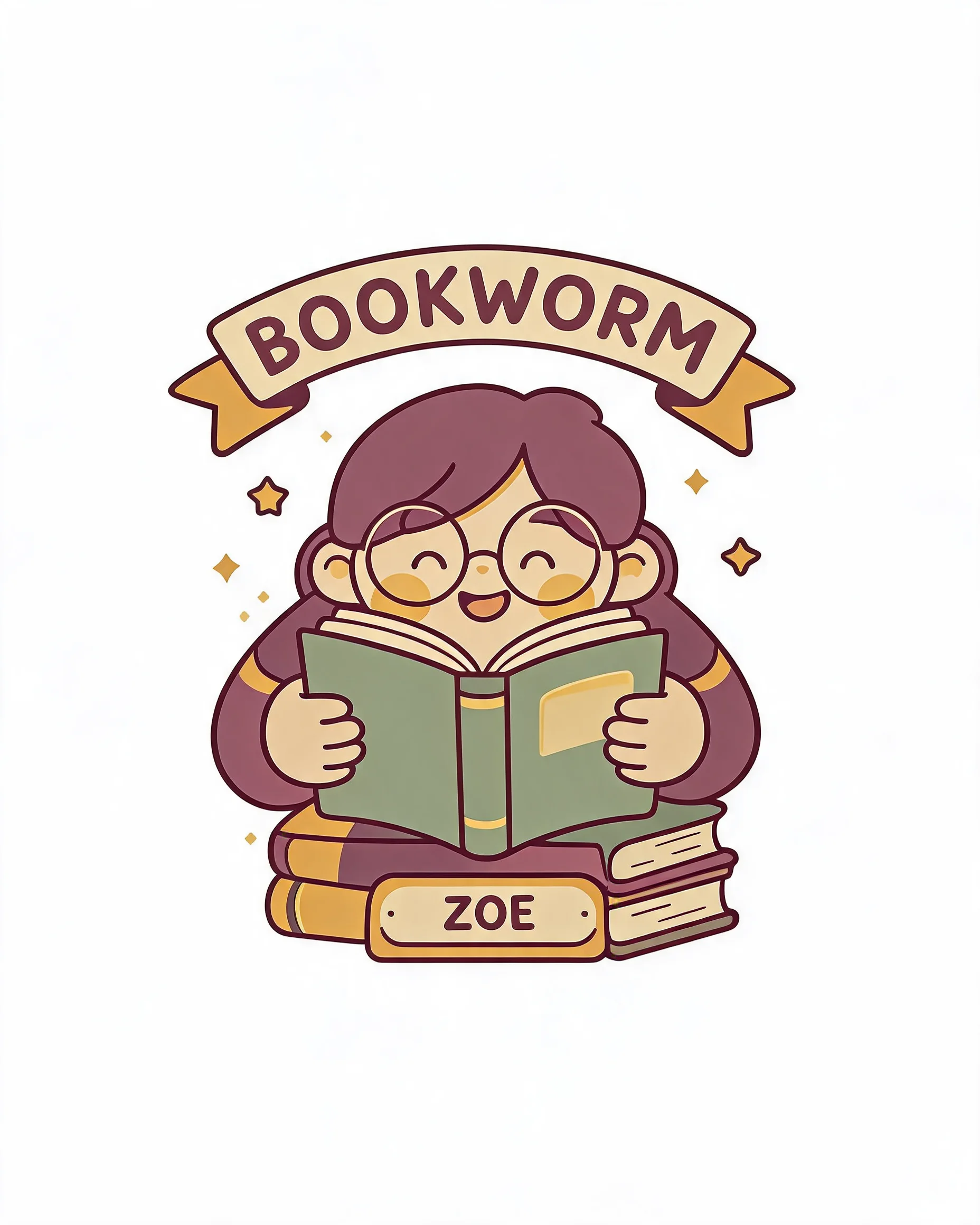 Bookworm Personalized Name Reading Shirt