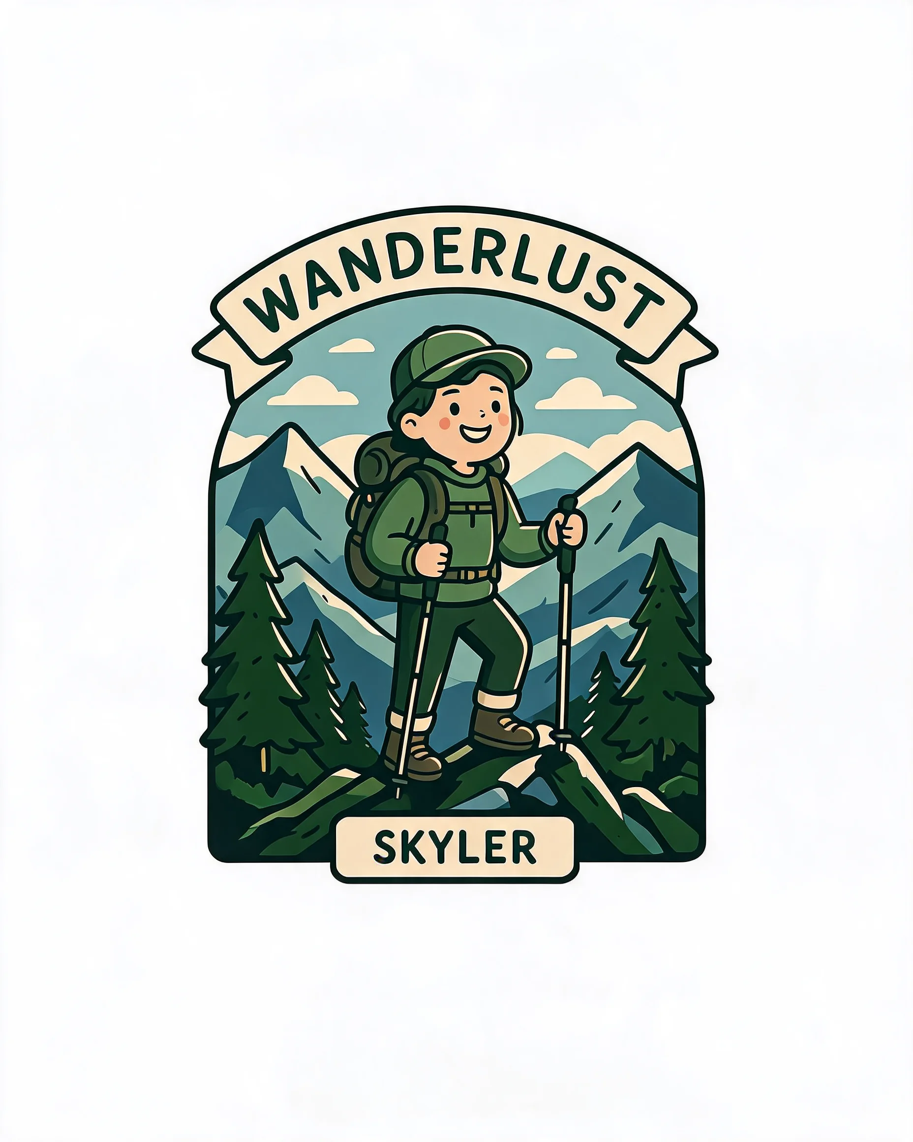 Wanderlust Mountain Hiker Personalized Travel Shirt