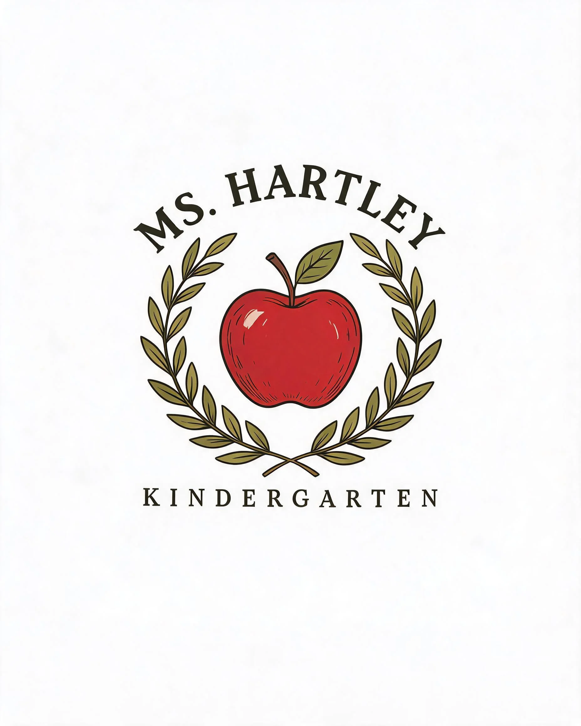 Apple Wreath Personalized Kindergarten Teacher Name Shirt