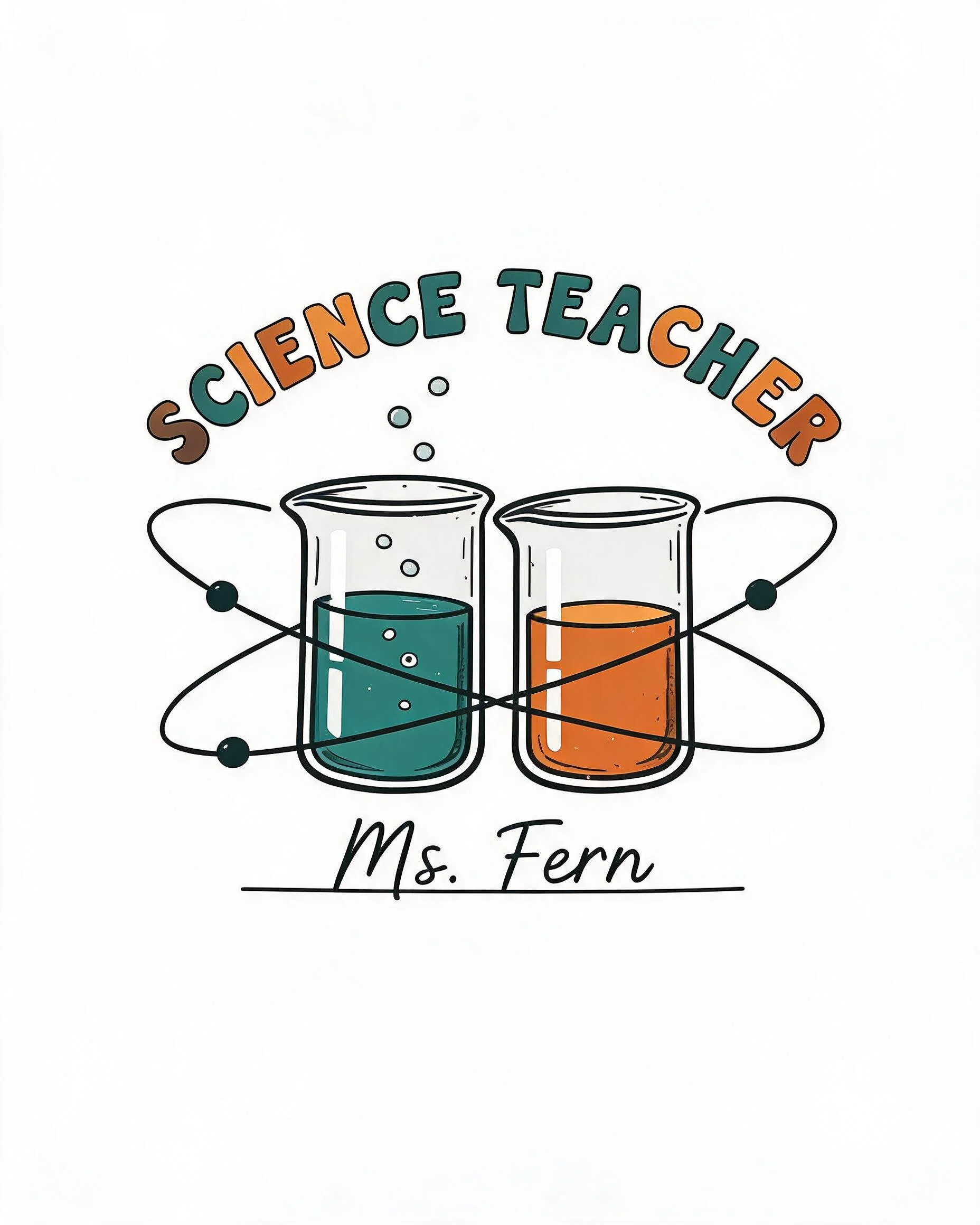 Personalized Science Teacher Retro Atom Shirt