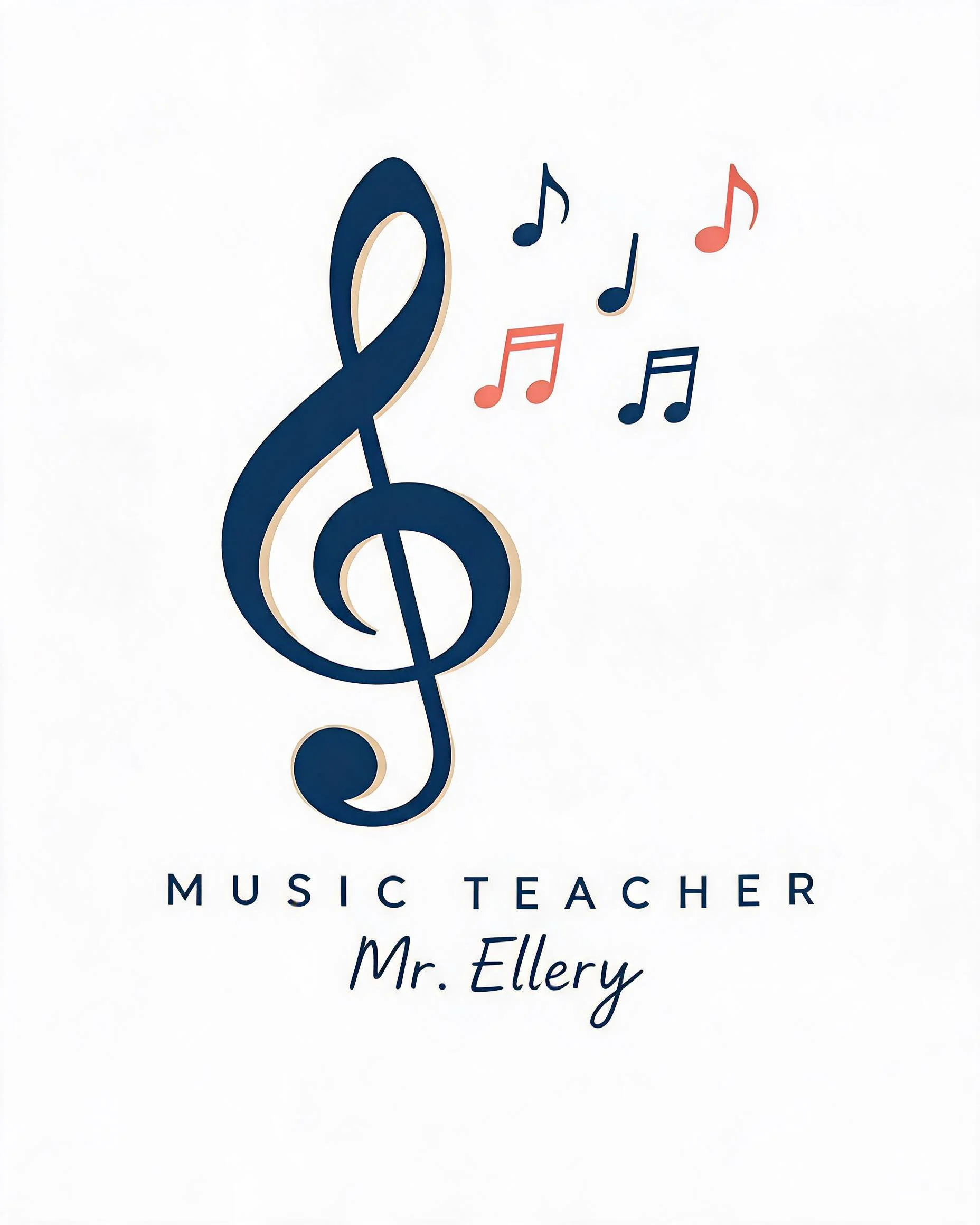 Custom Music Teacher Treble Clef Gift Shirt
