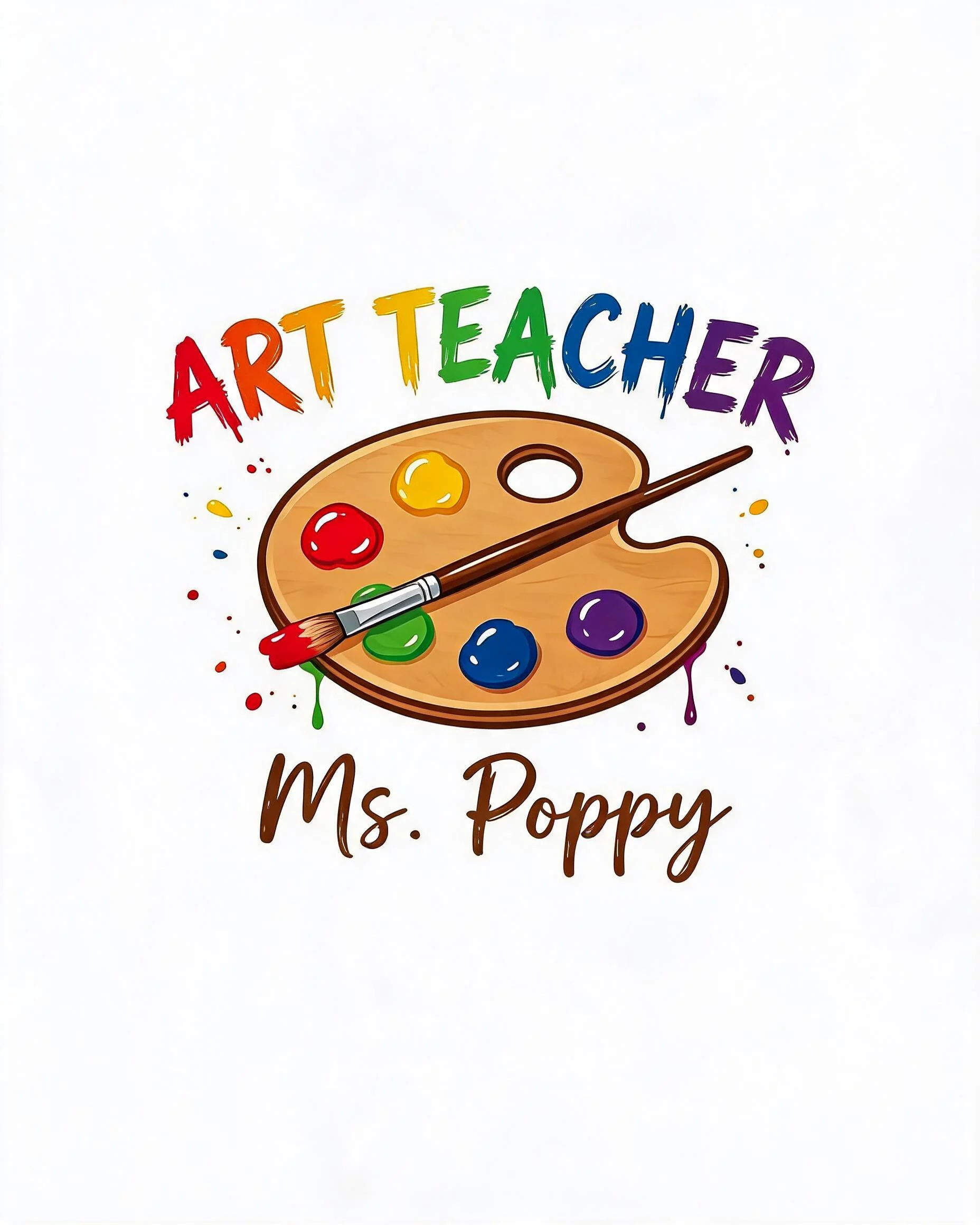 Art Teacher Paint Palette Custom Name Shirt