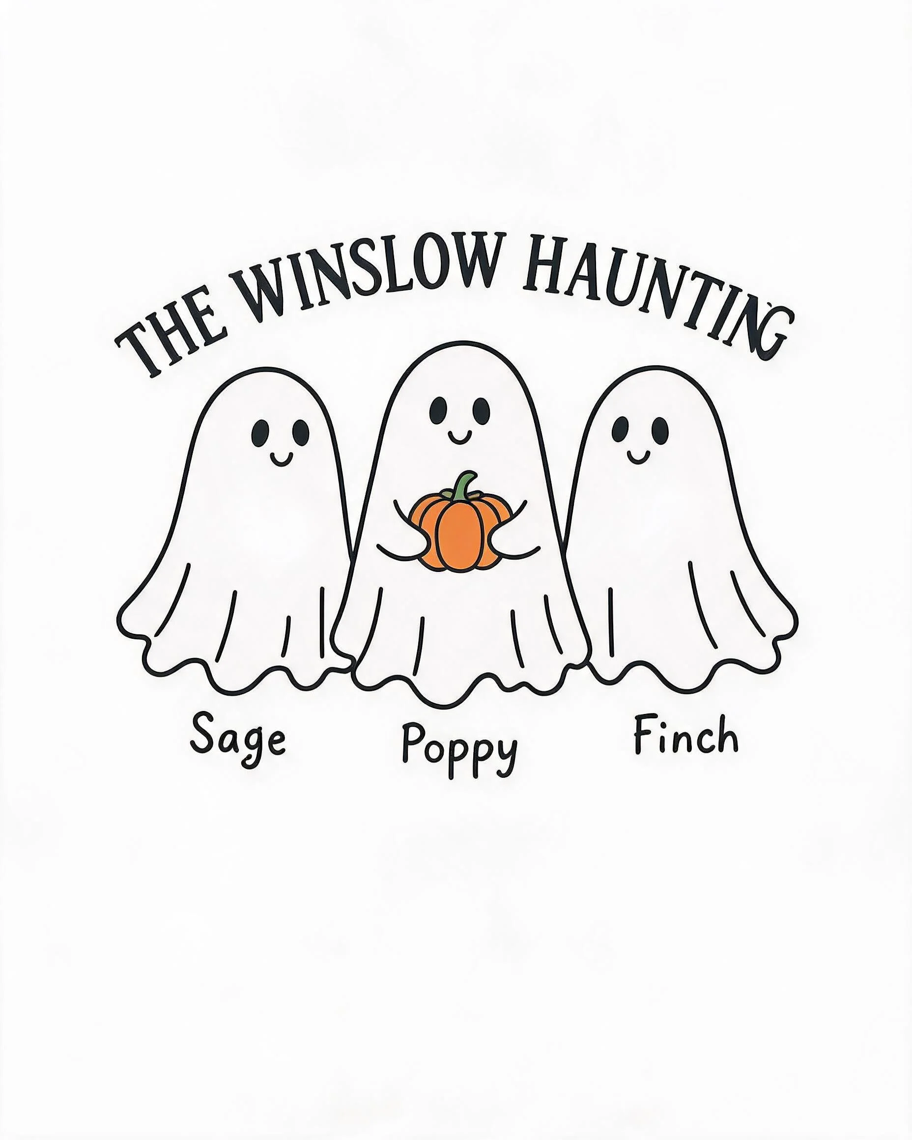 Three Little Ghosts Family Haunting Custom Halloween Shirt