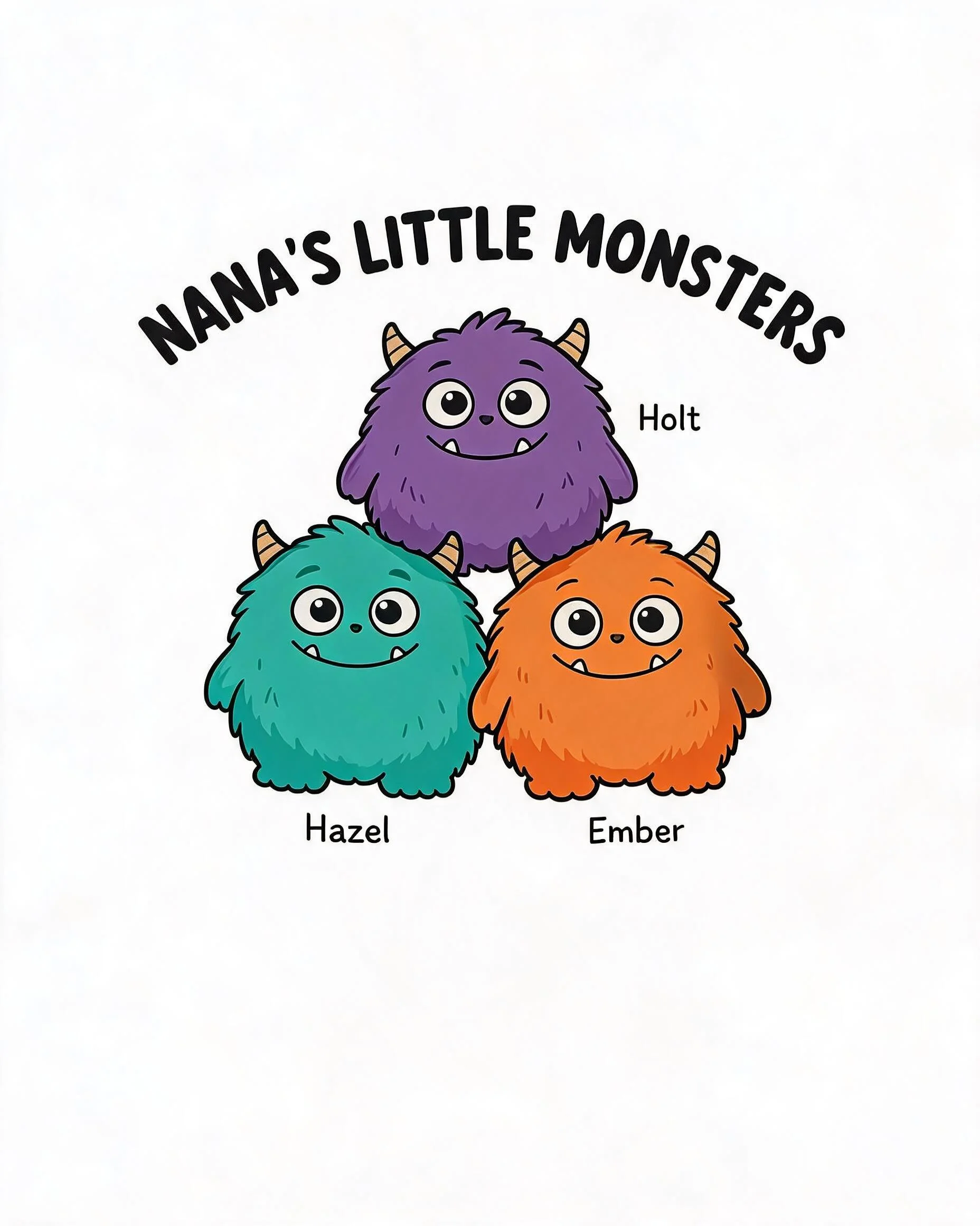 Nana's Little Monsters Trio Personalized Halloween Shirt