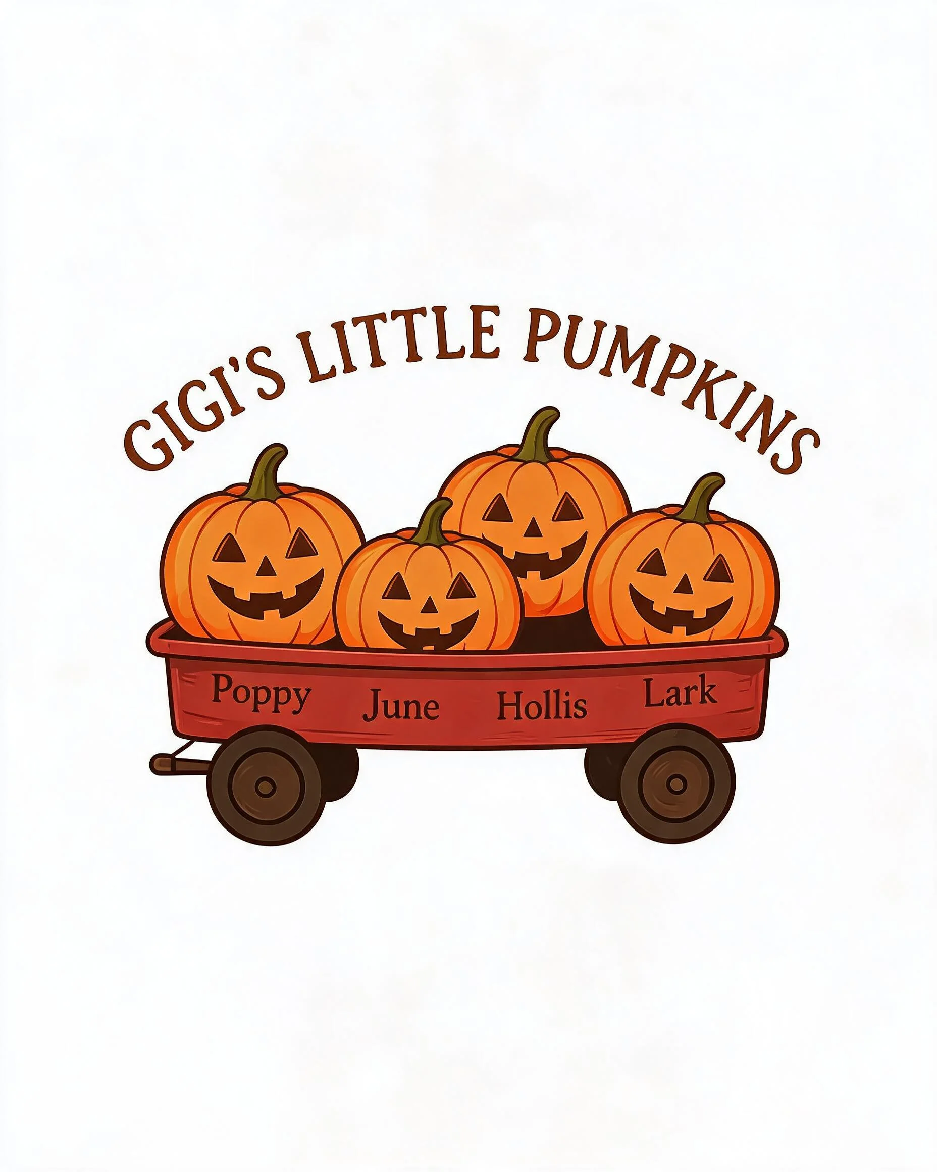 Gigi's Little Pumpkins Wagon Personalized Halloween Shirt