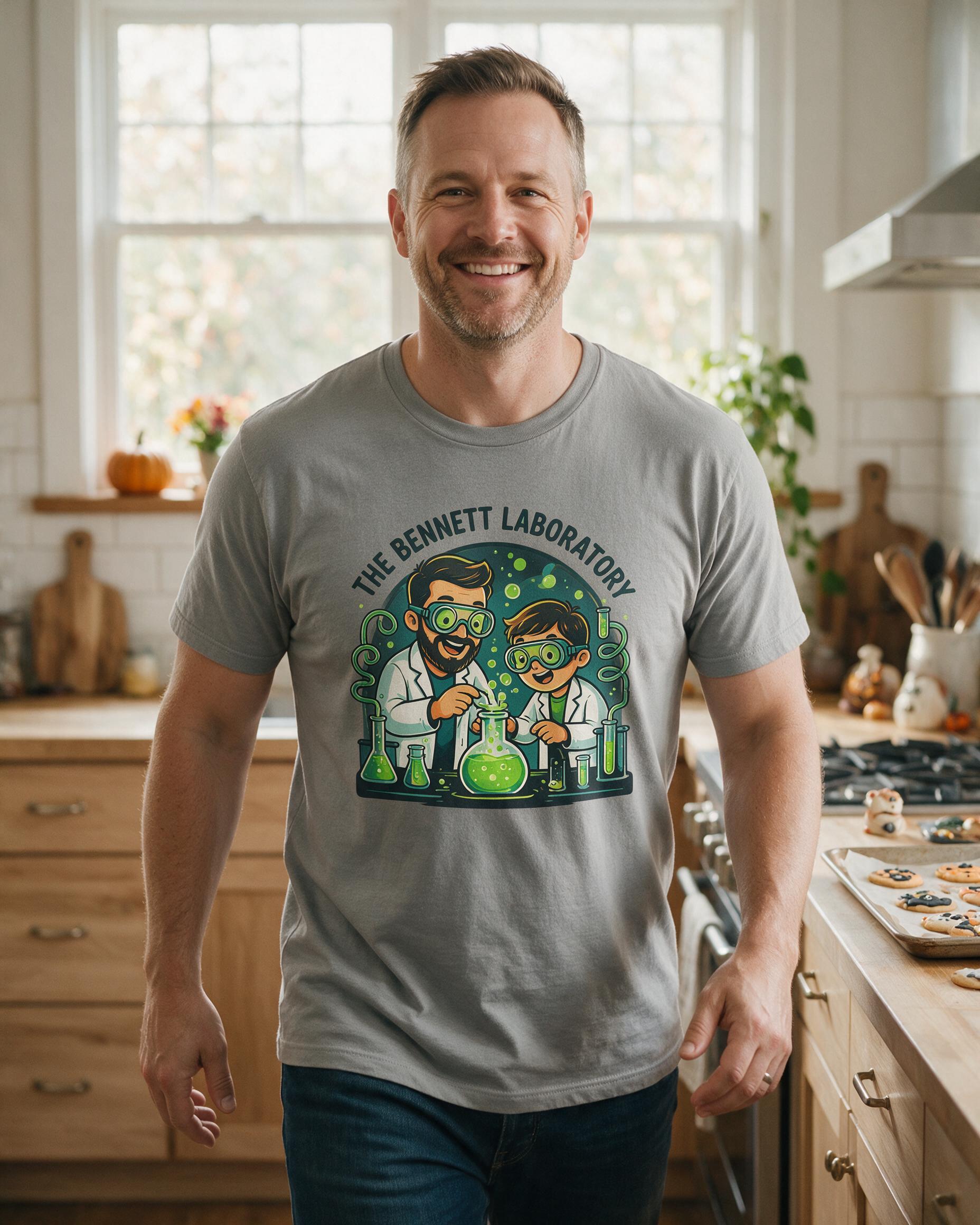 Mad Science Family Lab Halloween Shirt — Sport Grey