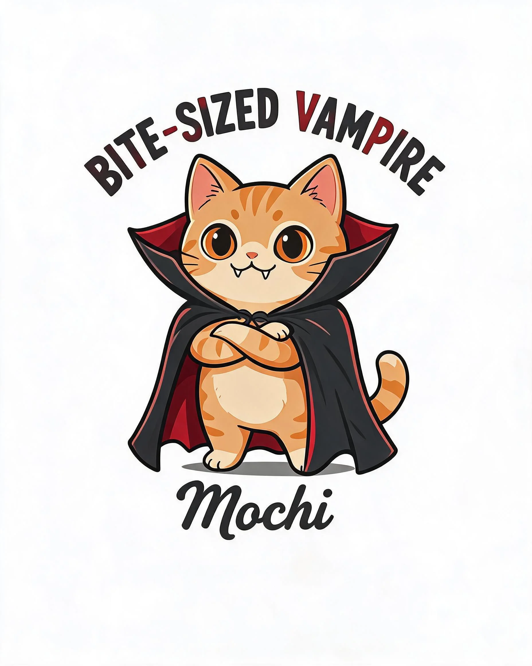 Bite-Sized Vampire Cat Halloween Shirt